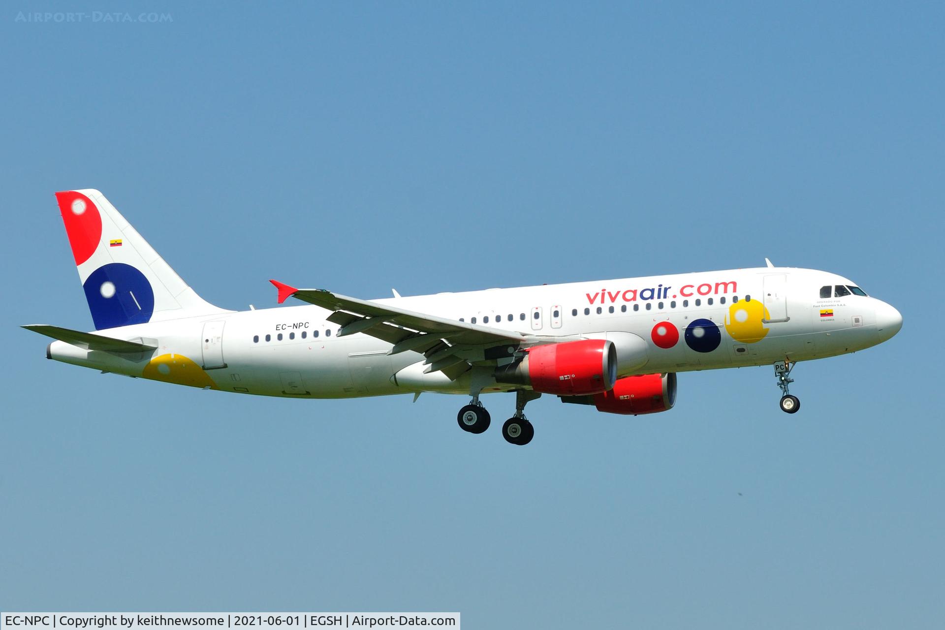 EC-NPC, 2009 Airbus A320-214 C/N 3931, Arriving at Norwich from Estonia for paintwork to Volotea Airlines.