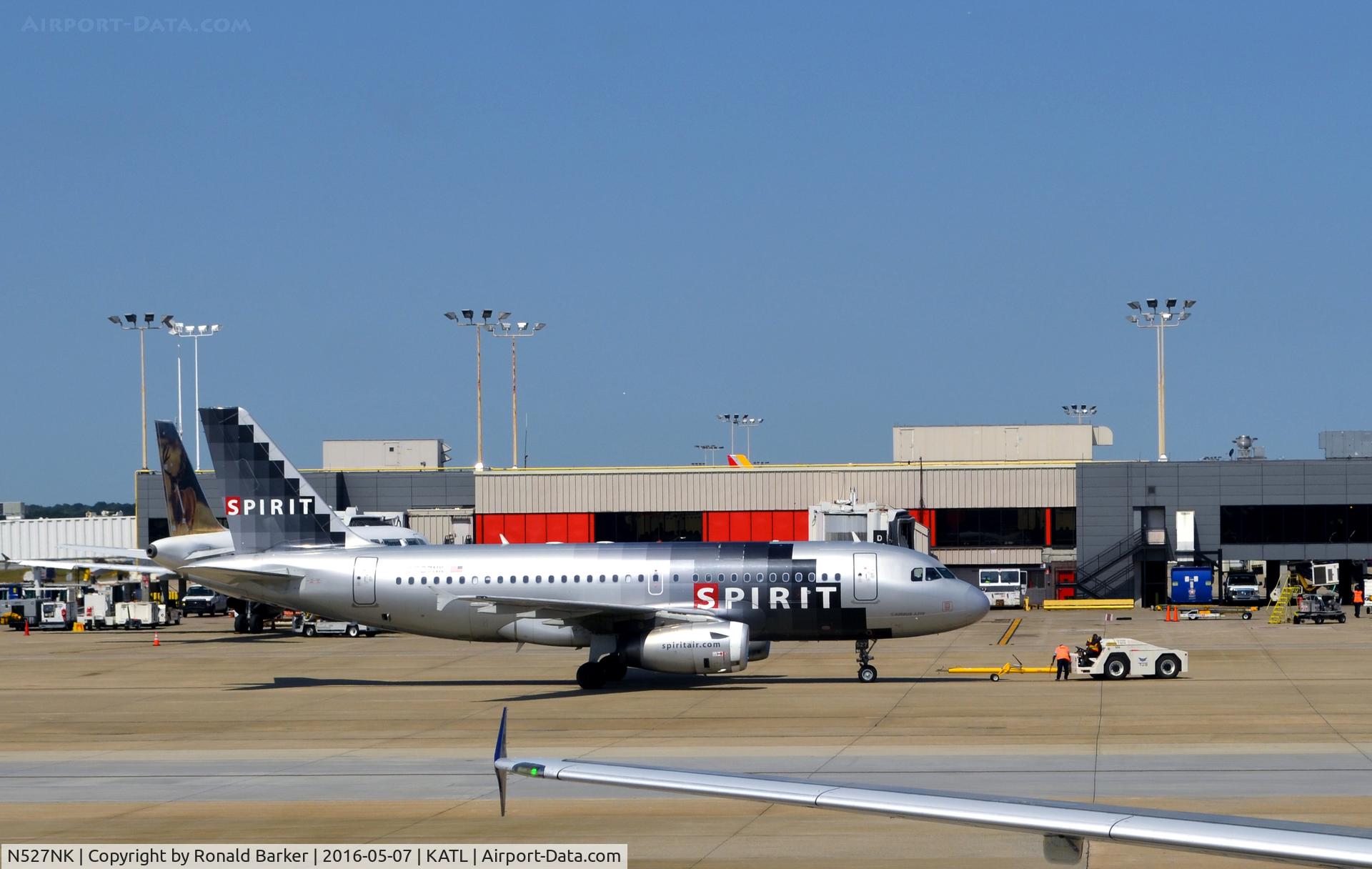 N527NK, 2007 Airbus A319-132 C/N 2978, Pushback Atlanta