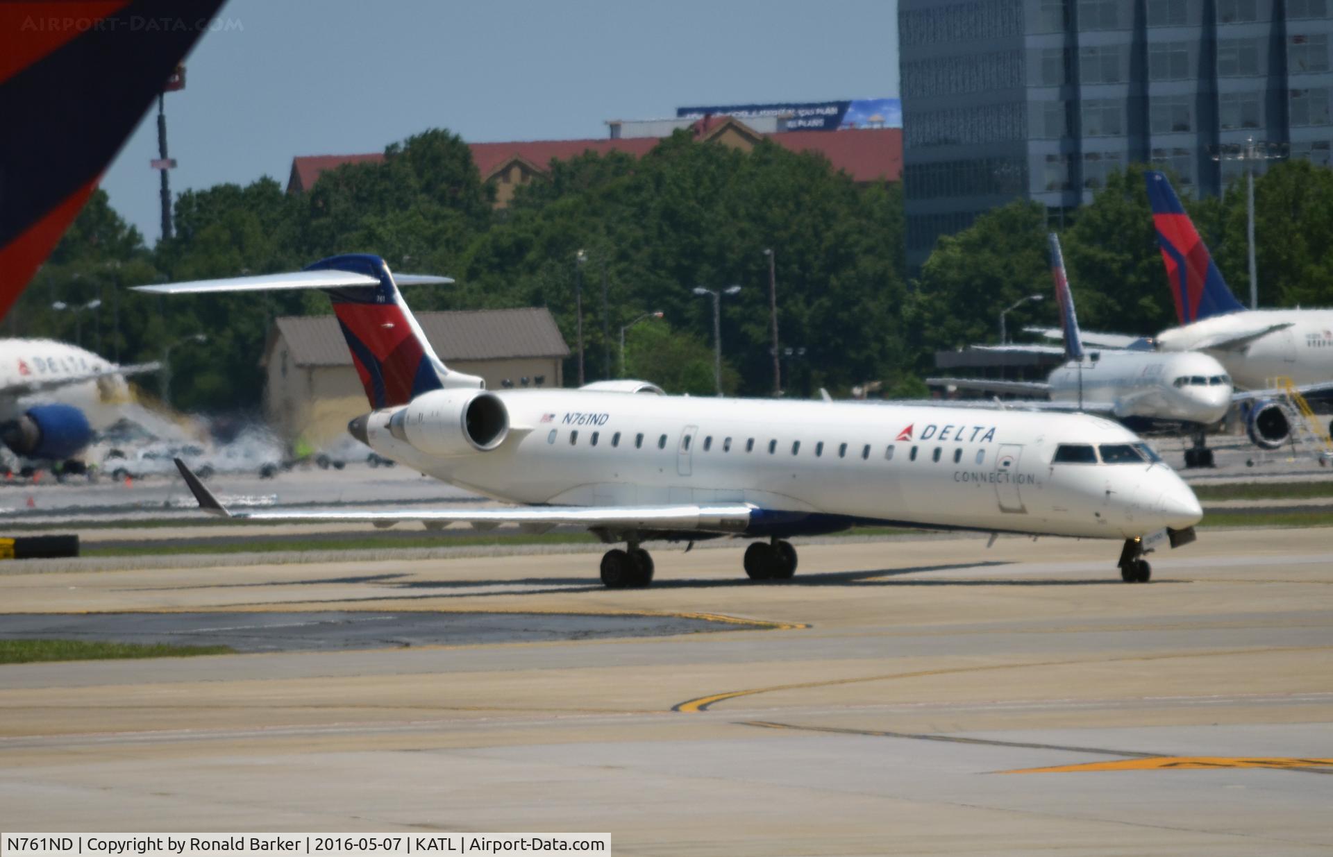 N761ND, 2005 Bombardier CRJ-700 (CL-600-2C10) Regional Jet C/N 10213, Taxi Atlanta