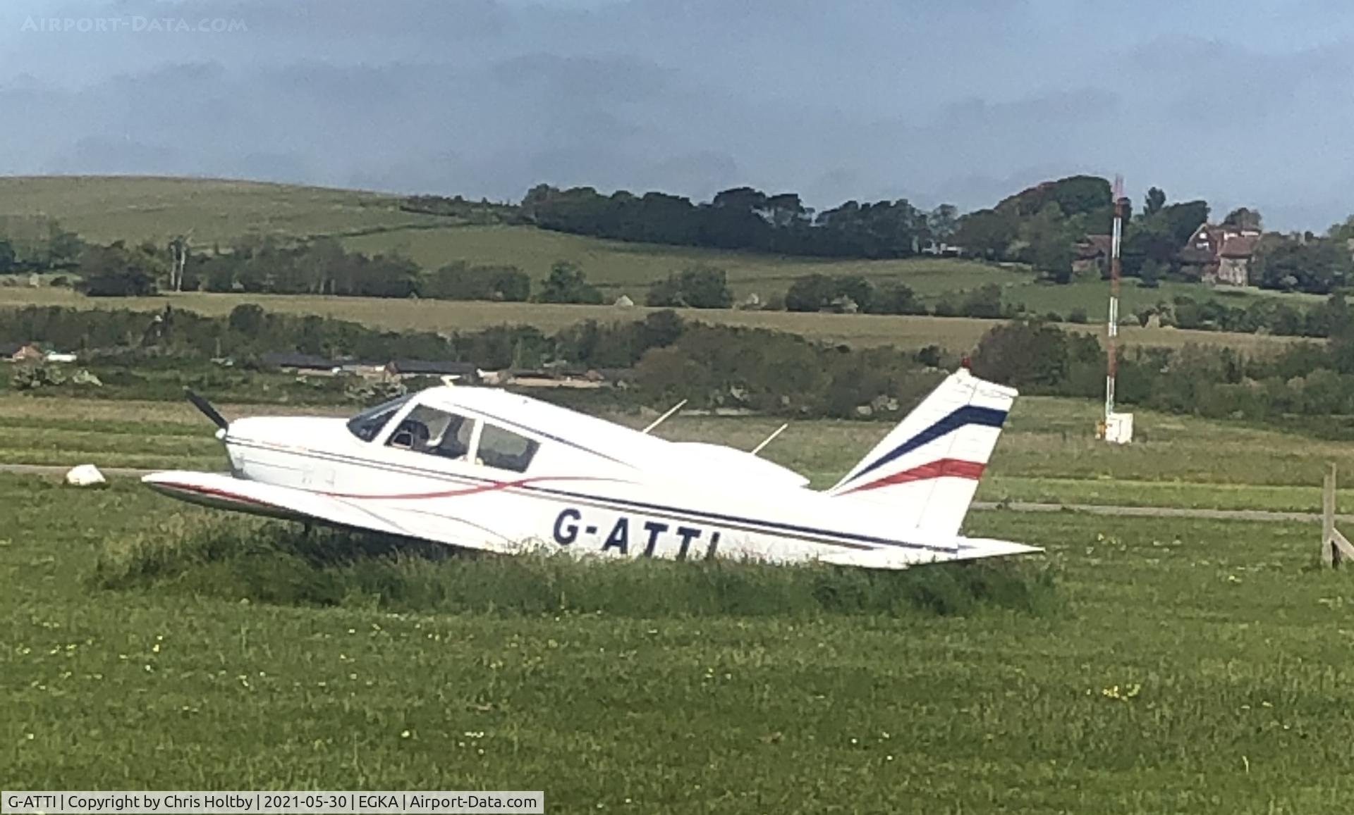 G-ATTI, 1966 Piper PA-28-140 Cherokee C/N 28-21951, In the long grass at Shoreham Airport, Sussex