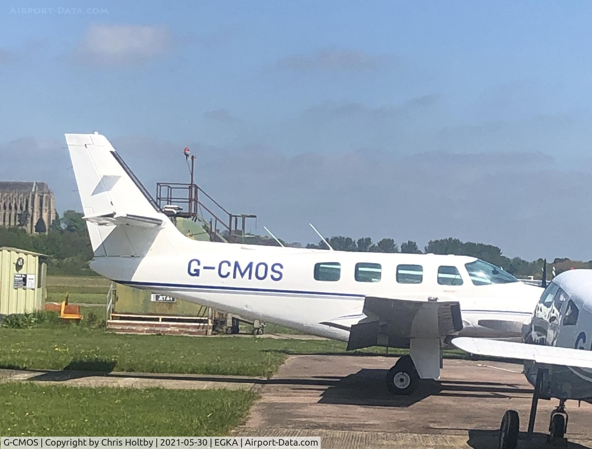 G-CMOS, 1983 Cessna T303 Crusader C/N T303-00222, Parked at Shoreham Airport, Sussex