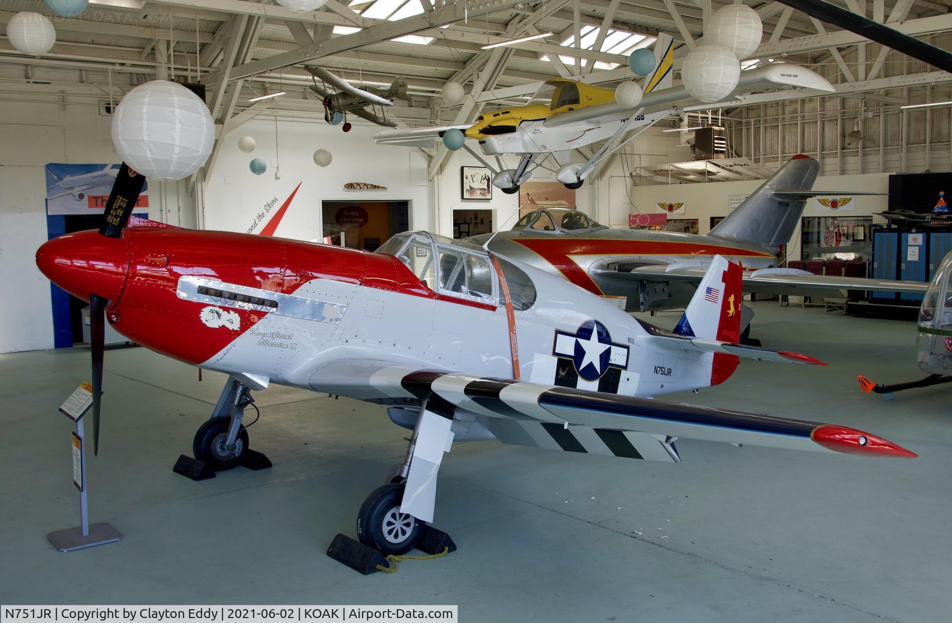 N751JR, 1996 Jurca MJ-77 Gnatsum  (3/4 Scale NA P-51D Mustang) C/N 34P51B-01J.R.M., Oakland Air Museum 2021.