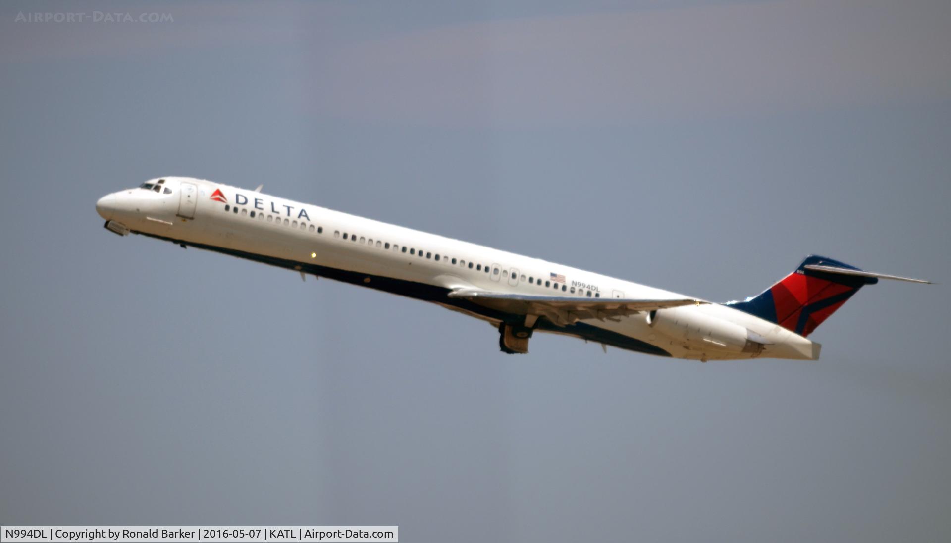 N994DL, 1991 McDonnell Douglas MD-88 C/N 53346, Takeoff Atlanta