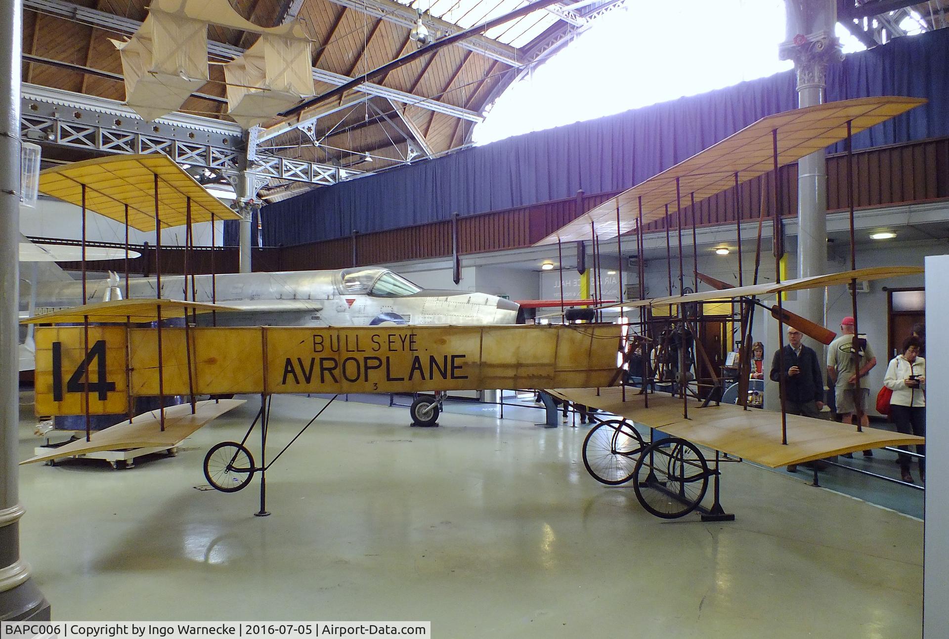 BAPC006, 1953 A V Roe Triplane Type IV Replica C/N BAPC.006, Alliott Verdon Roe (A V Roe) Triplane Type IV 'AVROPLANE' replica at the Museum of Science and Industry, Manchester