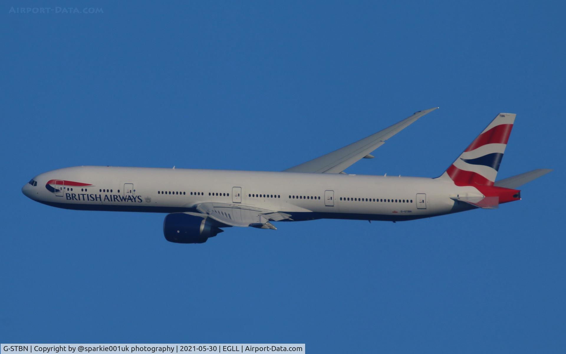G-STBN, 2020 Boeing 777-300/ER C/N 66583, Departing LHR