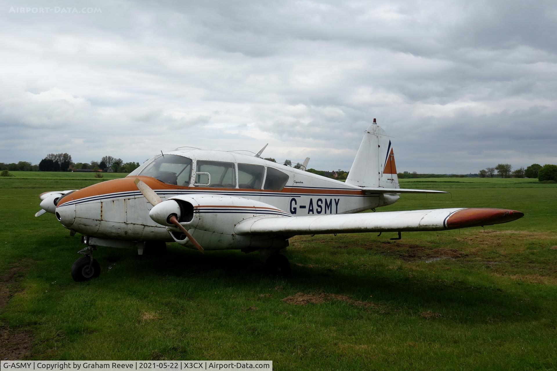 G-ASMY, 1962 Piper PA-23-160 Apache C/N 23-2032, Parked at Beccles.