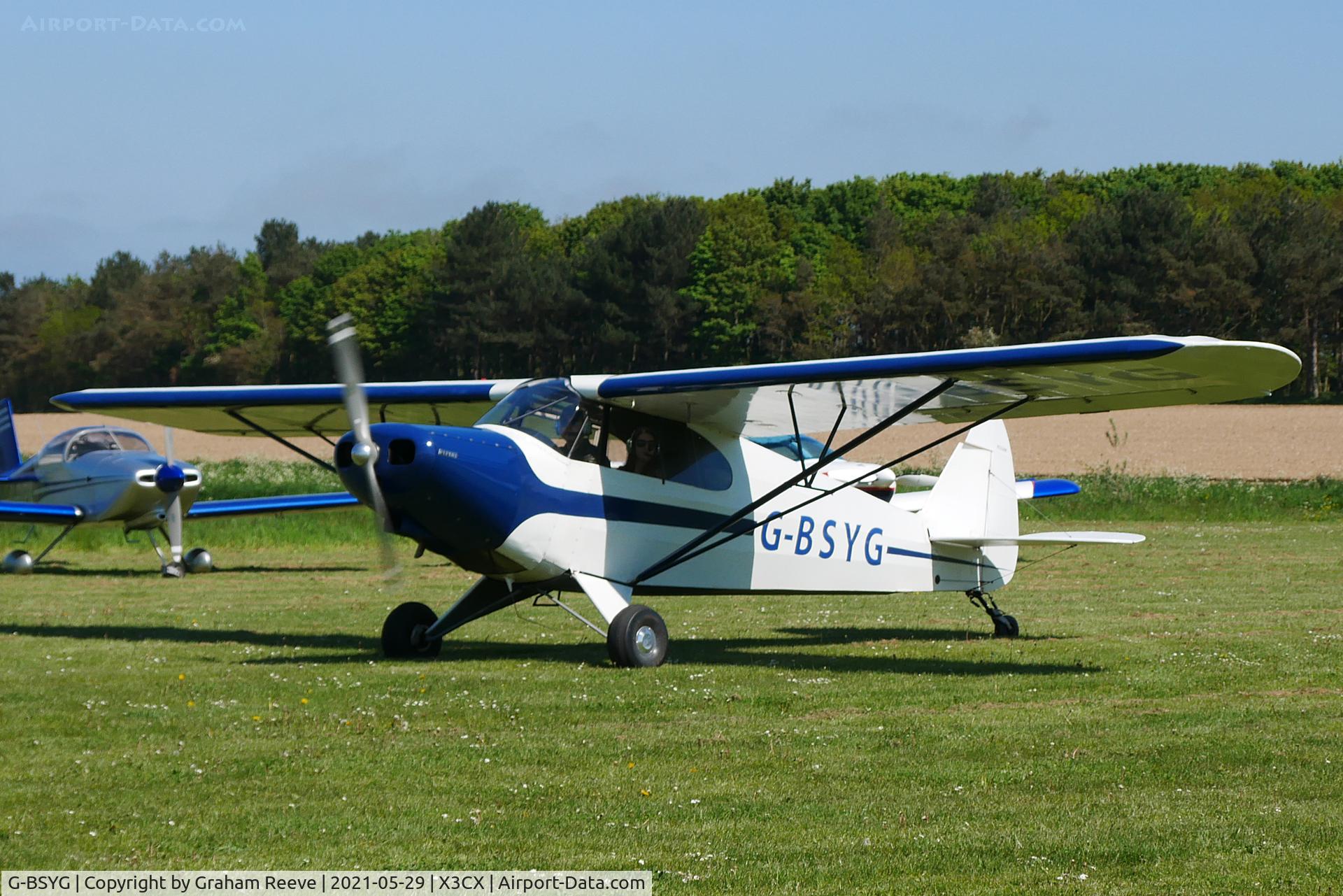 G-BSYG, 1947 Piper PA-12 Super Cruiser C/N 12-2106, Departing from Northrepps.