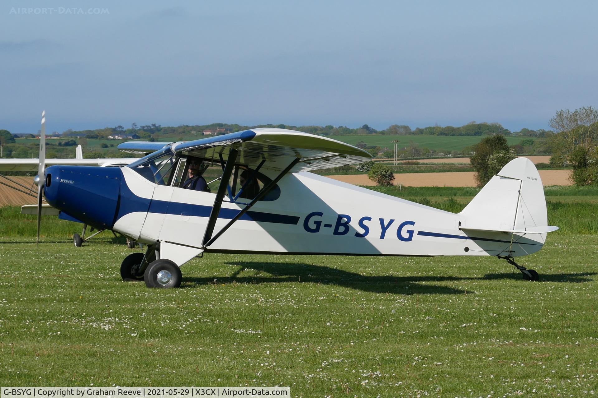 G-BSYG, 1947 Piper PA-12 Super Cruiser C/N 12-2106, Departing from Northrepps.
