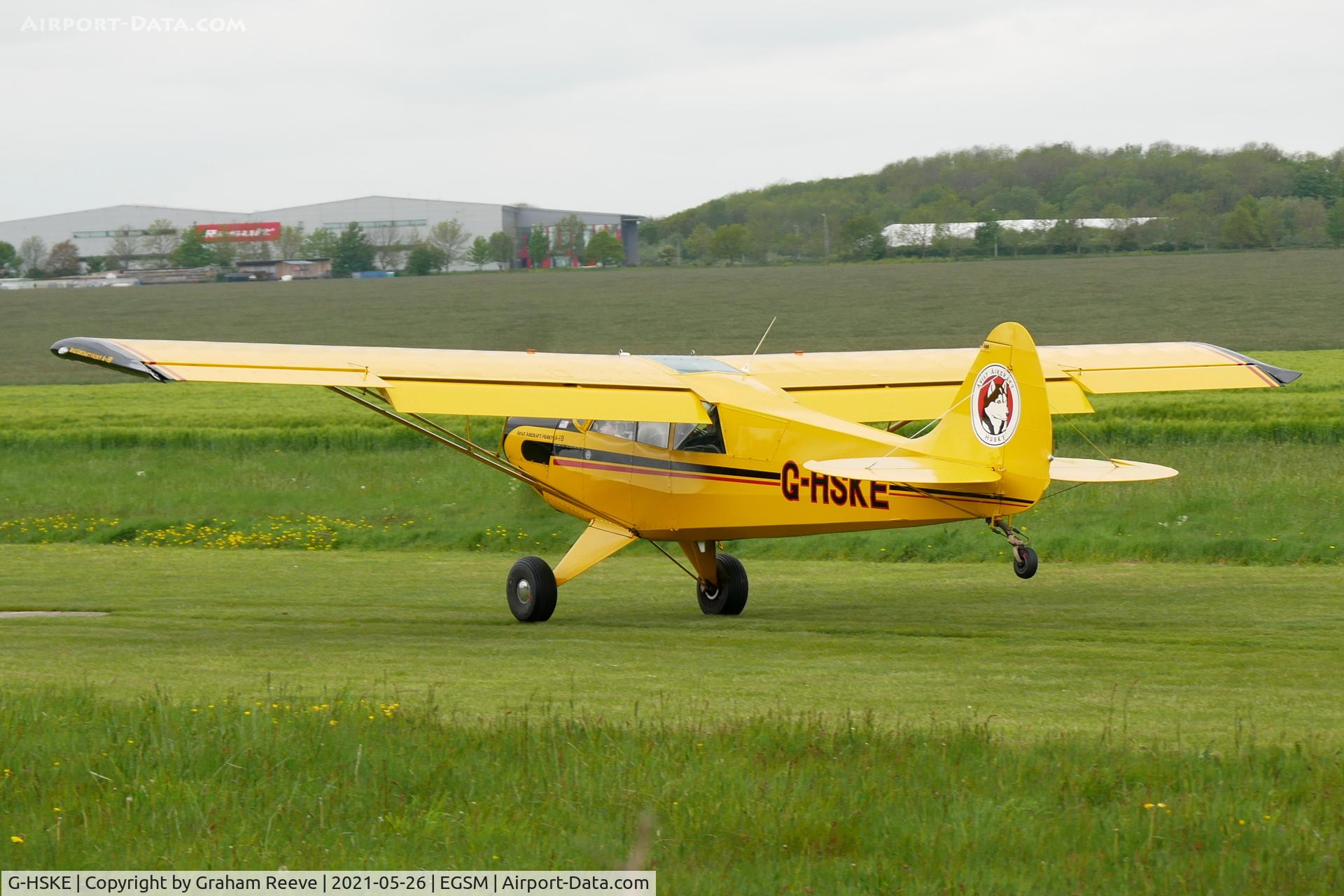 G-HSKE, 2007 Aviat A-1B Husky C/N 2437, Departing from Beccles.