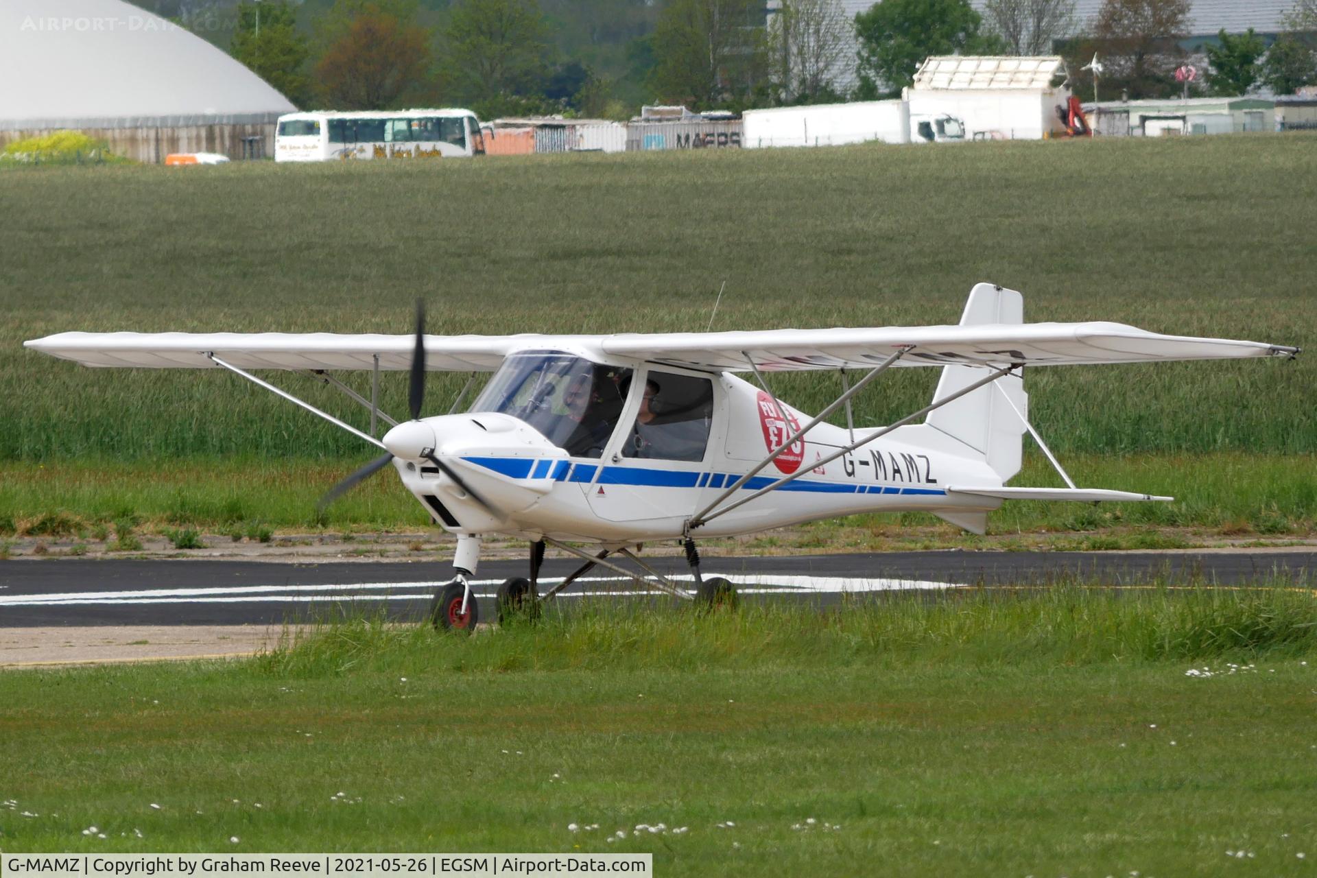 G-MAMZ, 2018 Comco Ikarus C42 FB80 C/N 1806-7543, Just landed at Beccles.