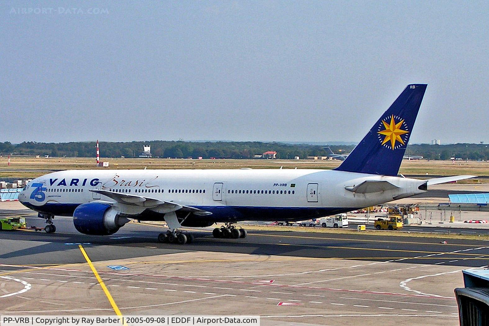 PP-VRB, 2001 Boeing 777-2Q8/ER C/N 28692, PP-VRB   Boeing 777-2Q8ER [28692] (Varig) Frankfurt Int'l~D 08/09/2005