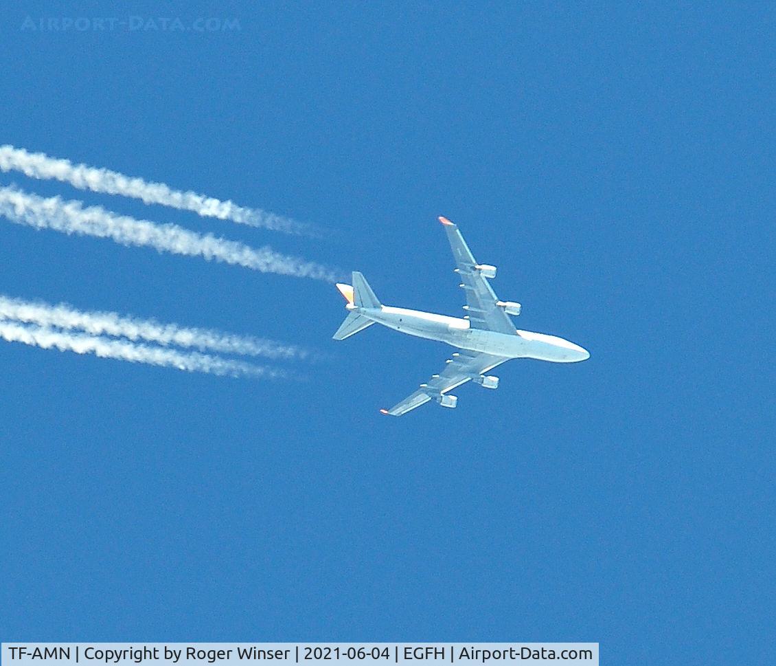TF-AMN, 1998 Boeing 747-4F6 C/N 27602, B747 operated by Magma Aviation eastbound at 37000 feet over the airport.