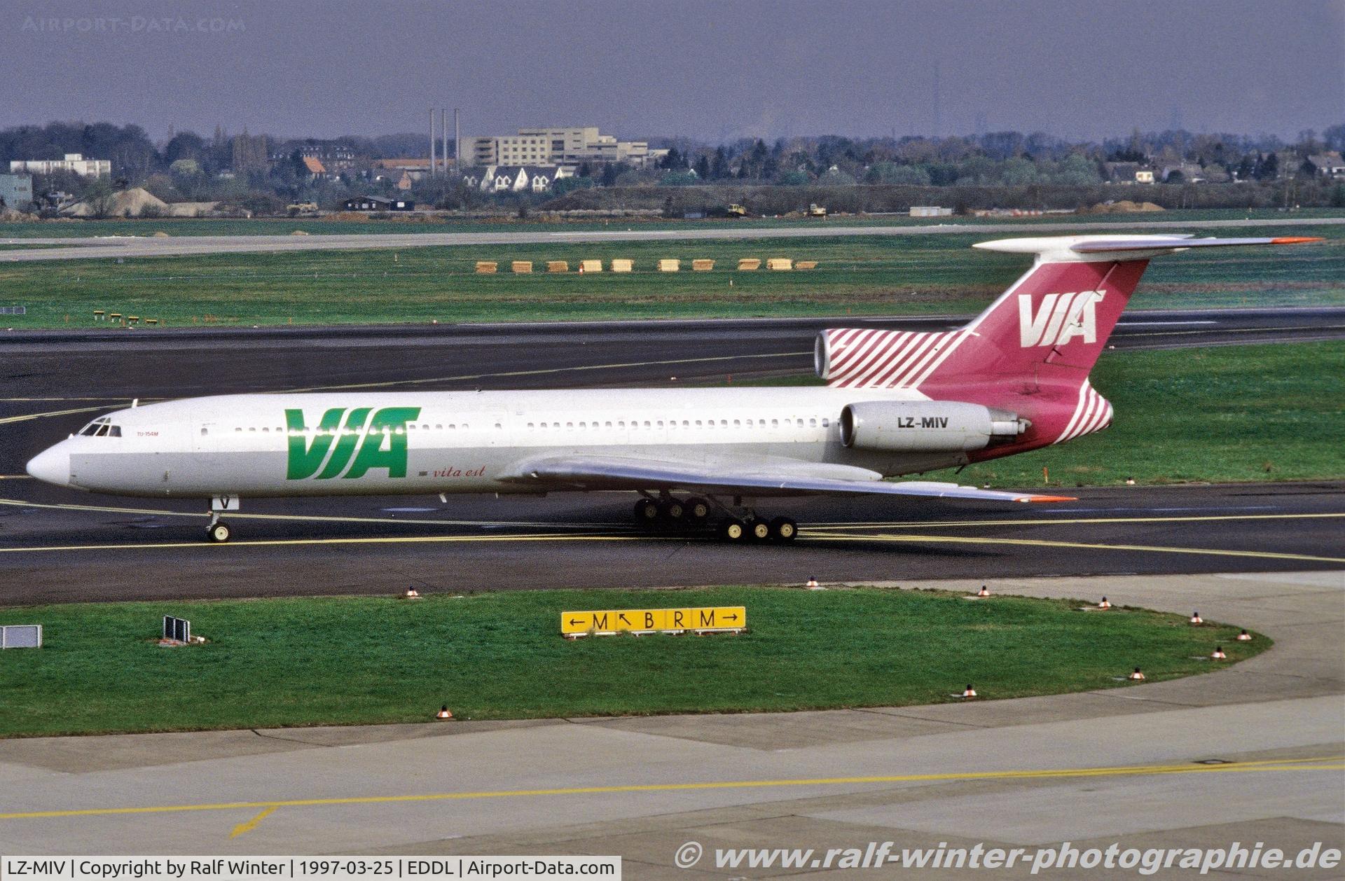 LZ-MIV, Tupolev Tu-154M C/N 92A-920, Tupolev Tu-154M - Air Via - 92A-920 - LZ-MIV - 25.03.1997 - DUS
