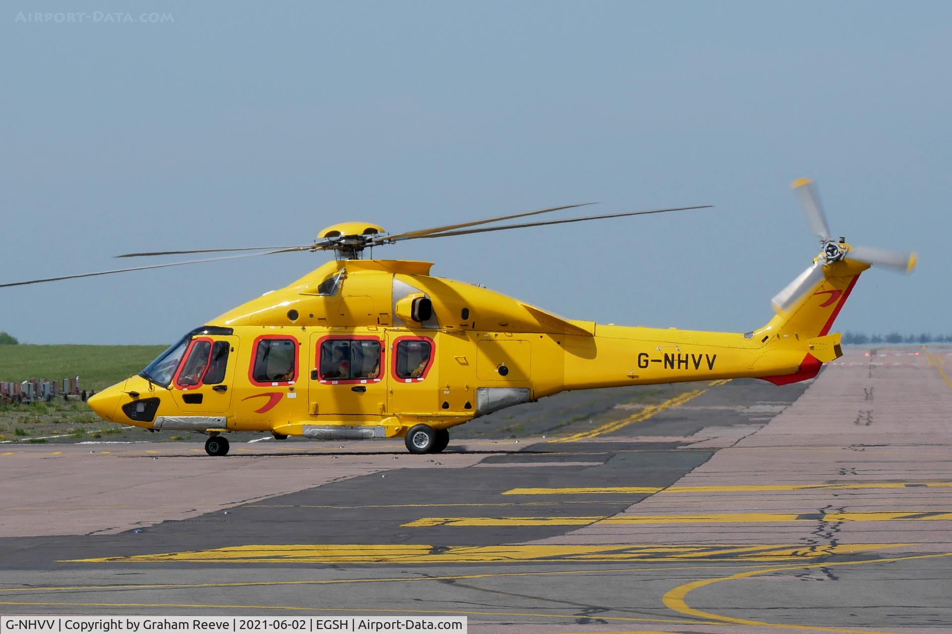 G-NHVV, 2014 Airbus Helicopters EC-175B C/N 5002, Just landed at Norwich.