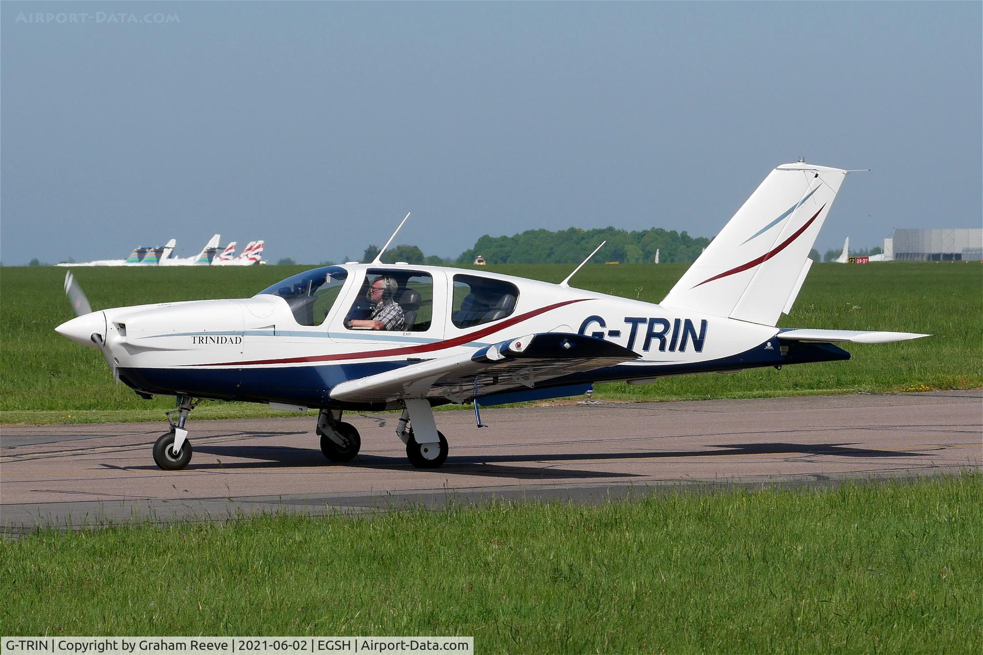 G-TRIN, 1990 Socata TB-20 Trinidad C/N 1131, Just landed at Norwich.