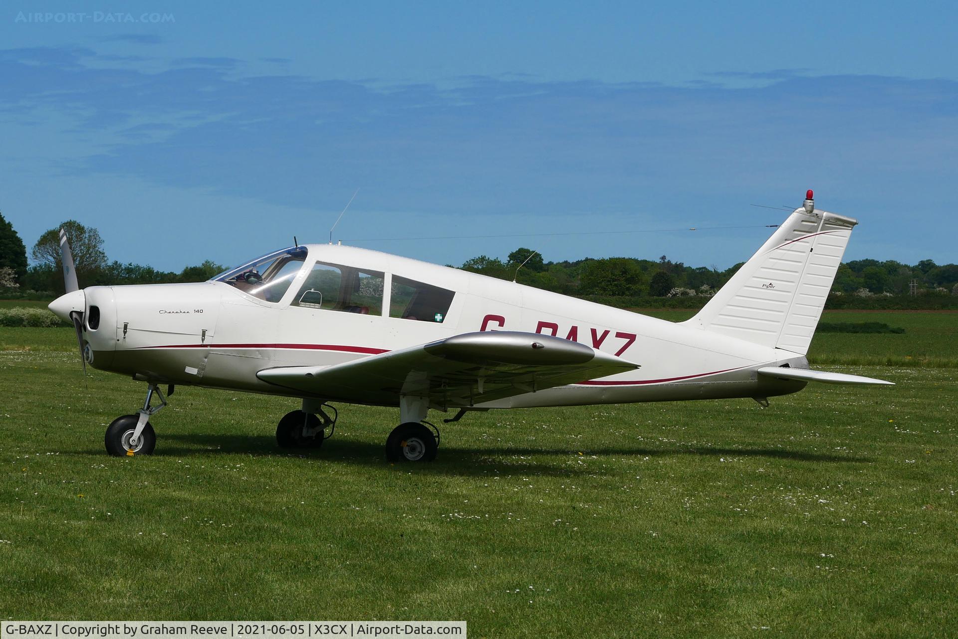 G-BAXZ, 1970 Piper PA-28-140 Cherokee C C/N 28-26760, Parked at Northrepps.