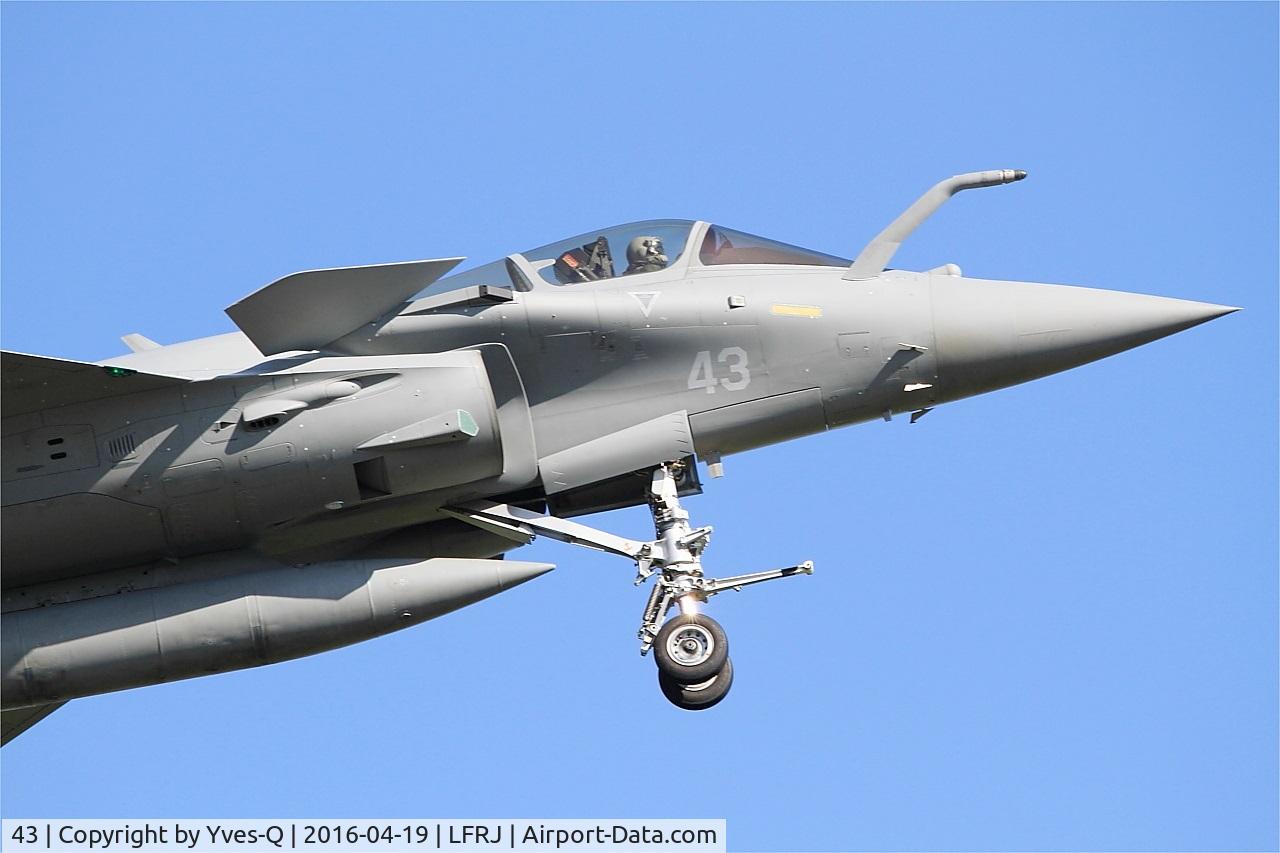 43, 2015 Dassault Rafale M C/N 43, Dassault Rafale M, Short approach rwy 08, Landivisiau Naval Air Base (LFRJ)