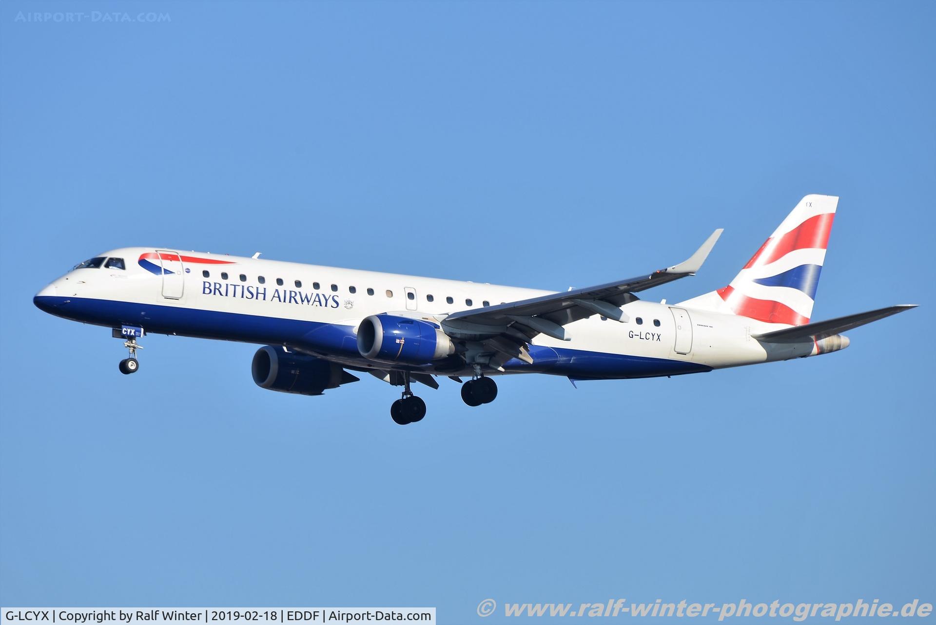 G-LCYX, 2008 Embraer 190LR (ERJ-190-100LR) C/N 19000178, Embraer ERJ-190-100SR - CFE BA CityFlyer - 19000178 - G-LCYX - 18.02.2019 - FRA