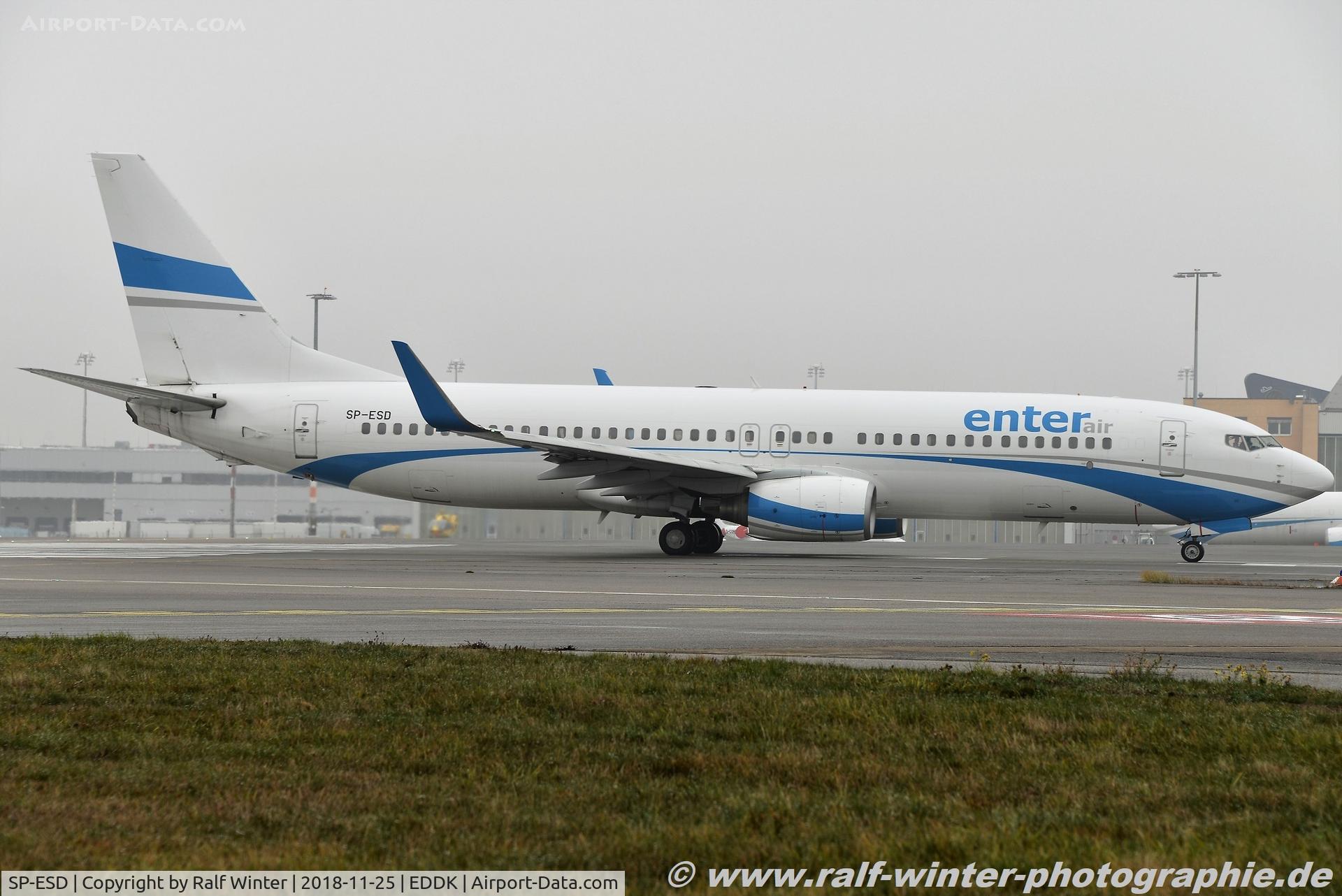 SP-ESD, 2002 Boeing 737-8AS C/N 29934, Boeing 737-8AS(W) - E4 ENT Enter Air - 29934 - SP-ESD - 25.11.2018 - CGN