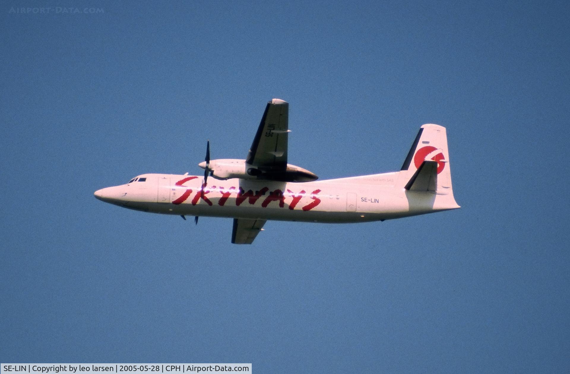 SE-LIN, 1988 Fokker 50 C/N 20138, Copenhagen 28.5.2005