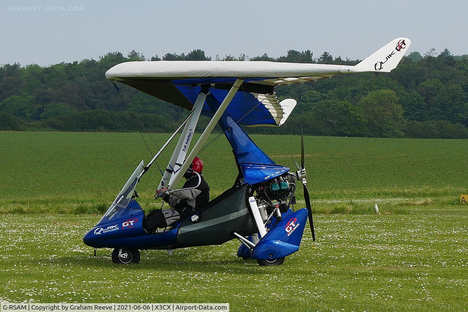 G-RSAM, 2012 P & M Aviation Ltd Quik GTR C/N 8638, Just landed at Northrepps.