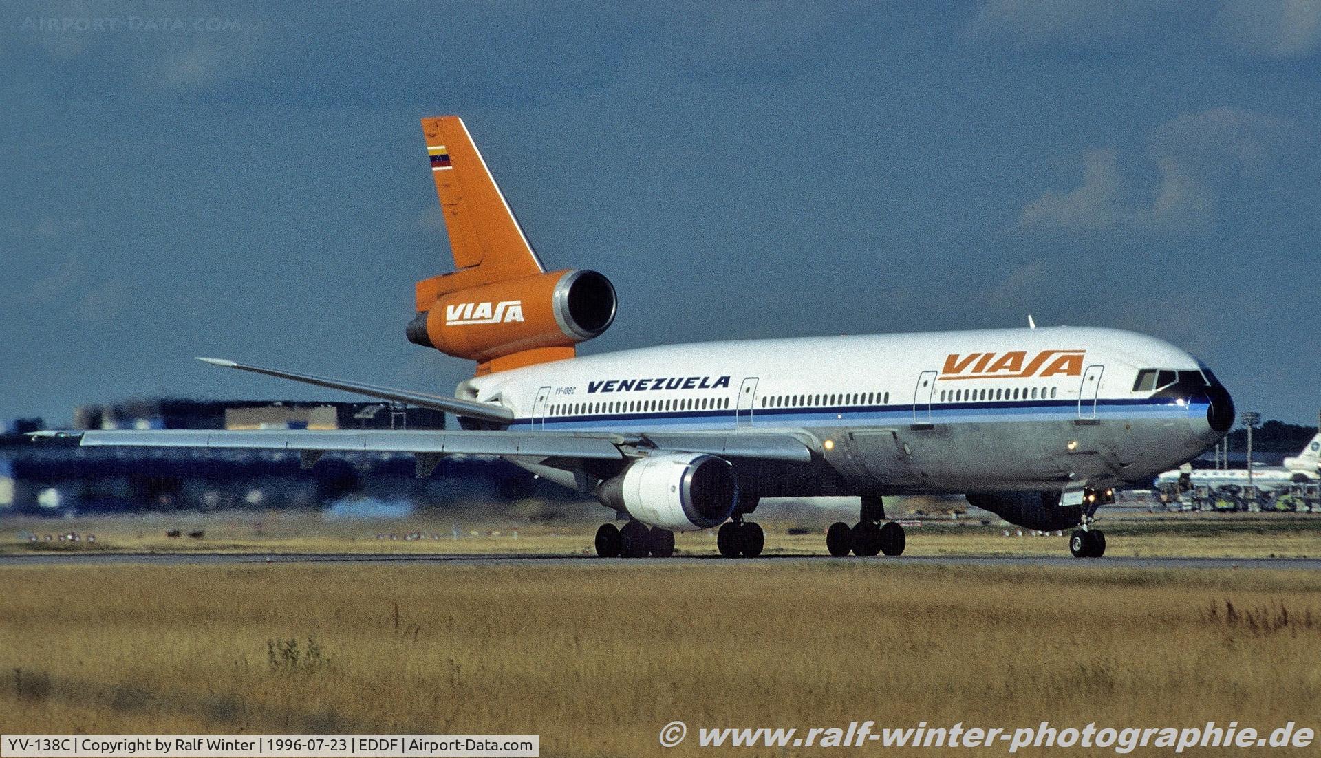 YV-138C, 1975 McDonnell Douglas DC-10-30 C/N 46557, McDonnell Douglas DC-10-30 - VA VIA VIASA Venezuela - 46557 - YV-138C - 23.07.1996 - FRA