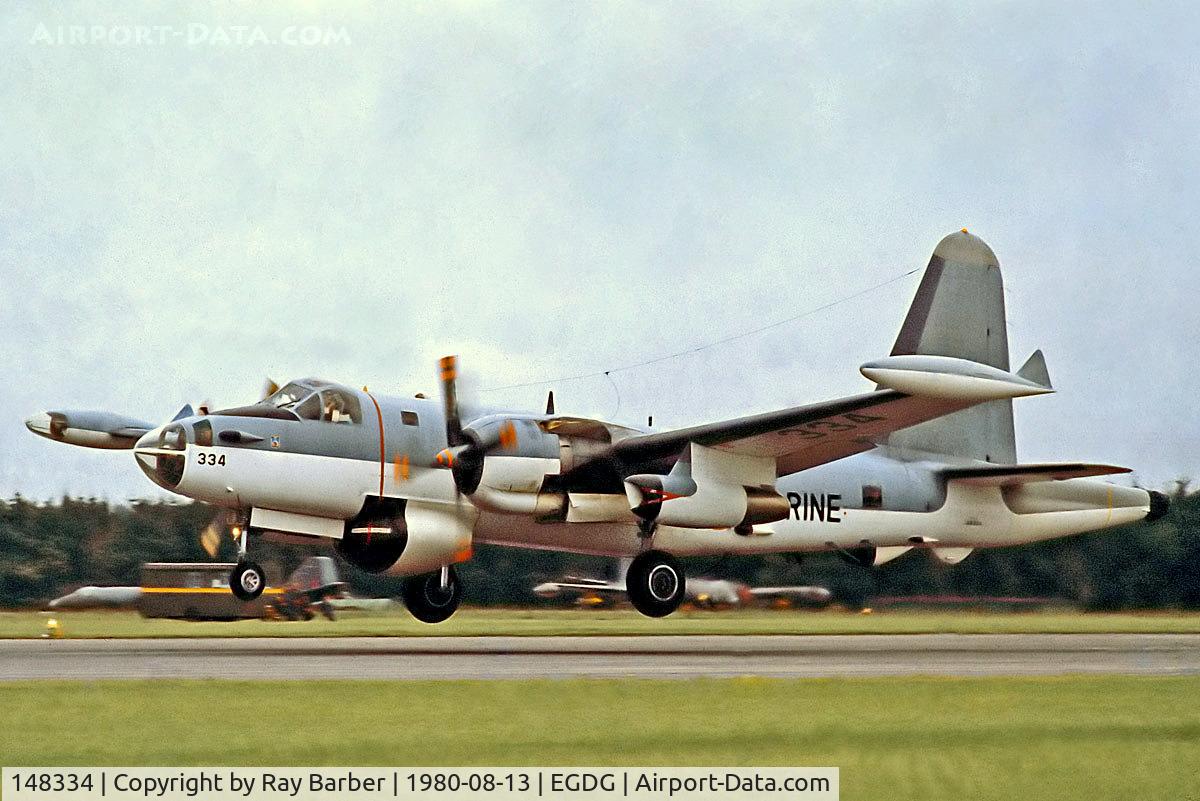 148334, 1961 Lockheed SP-2H Neptune C/N 726-7262, 148334   Lockheed SP-2H Neptune [726-7262] (French Navy) RAF St Mawgan / Newquay~G 13/08/1980