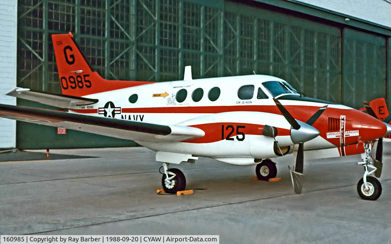 160985, Beechcraft T-44A Pegasus C/N LL-37, 160985   (0985) Beech T-44A Pegasus [LL-37] (United States Navy) CFB Shearwater~C @ 19-20/09/1988