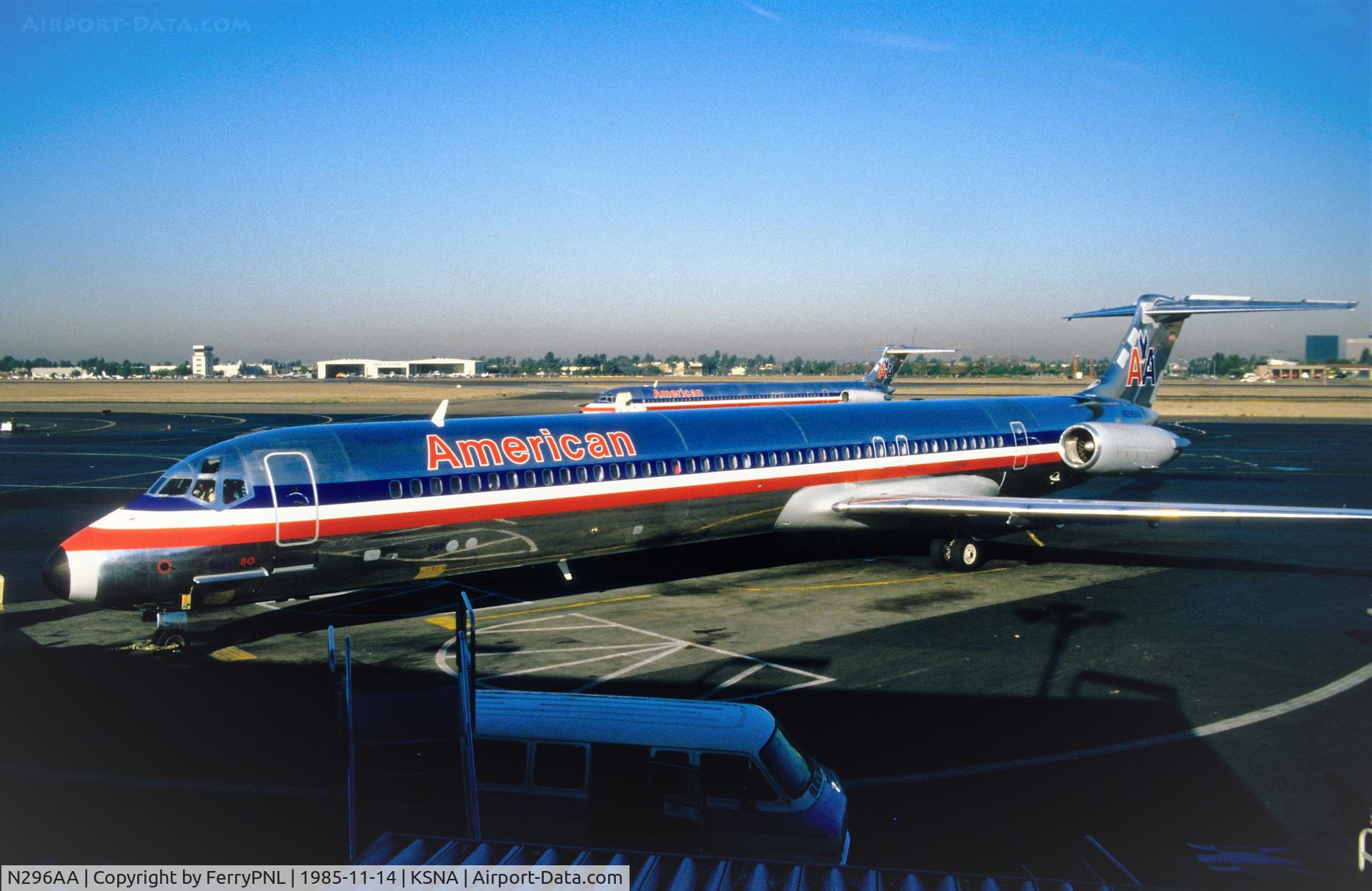 N296AA, 1985 McDonnell Douglas MD-82 (DC-9-82) C/N 49308, American MD82