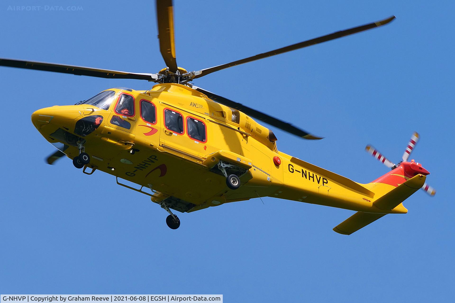 G-NHVP, 2018 AgustaWestland AW-139 C/N 41513, On approach to Norwich.