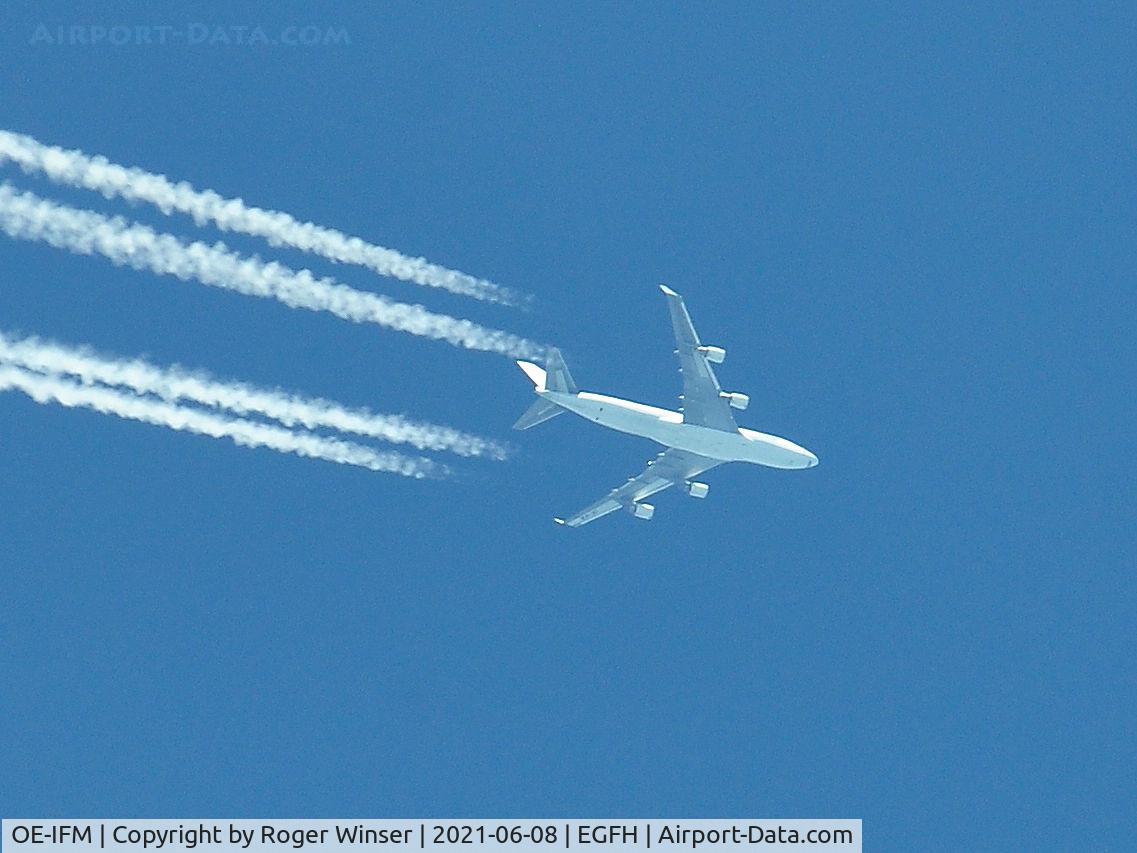 OE-IFM, 2009 Boeing 747-4KZF (SCD) C/N 36785, OTT. B747 aircraft operated by ASL Airlines Belgium eastbound at 41000 feet.