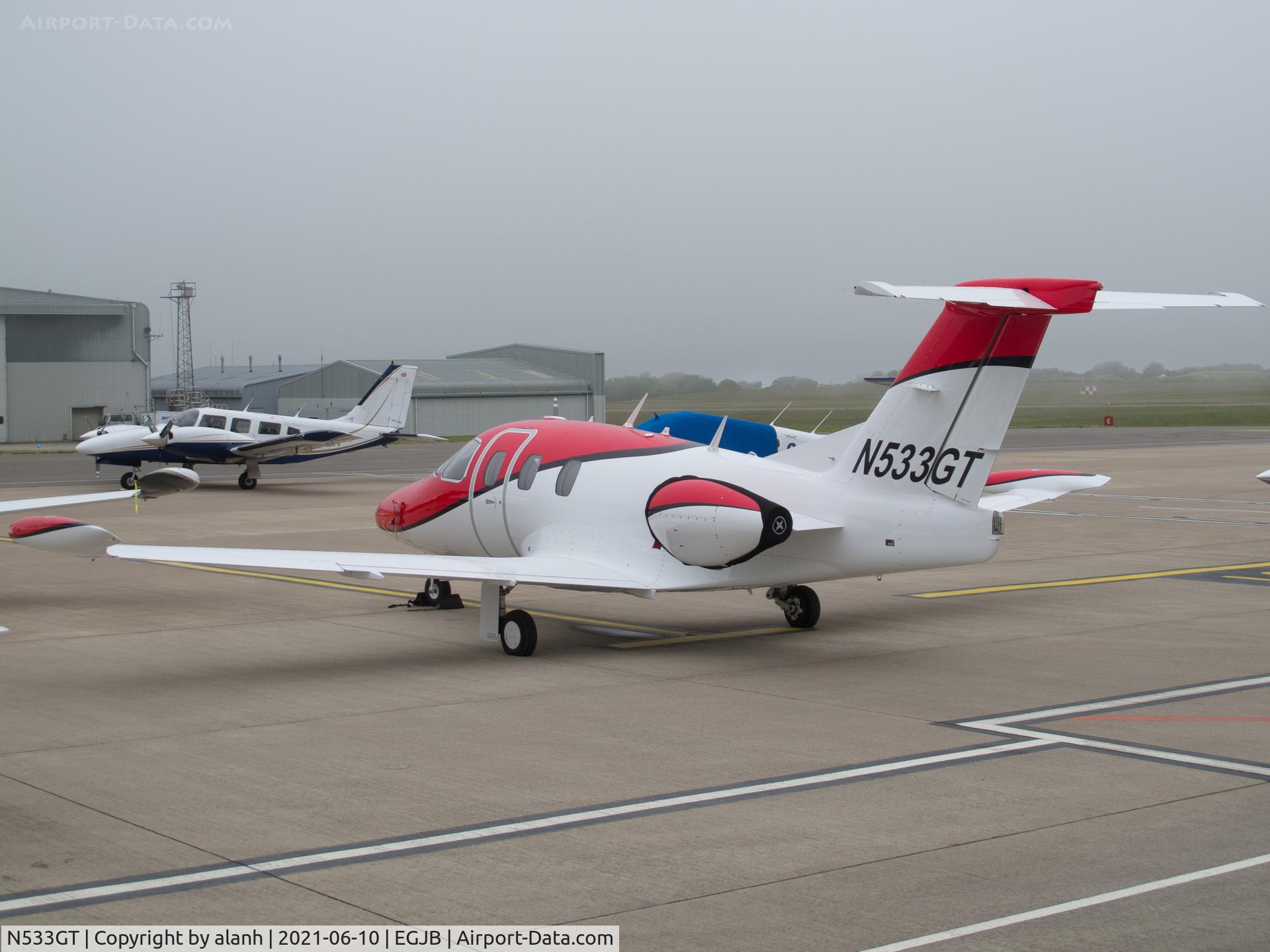 N533GT, 2011 Eclipse Aviation Corp EA500 C/N 000267, Recent addition to the Channel Jets fleet, parked at Guernsey after a transatlantic ferry flight