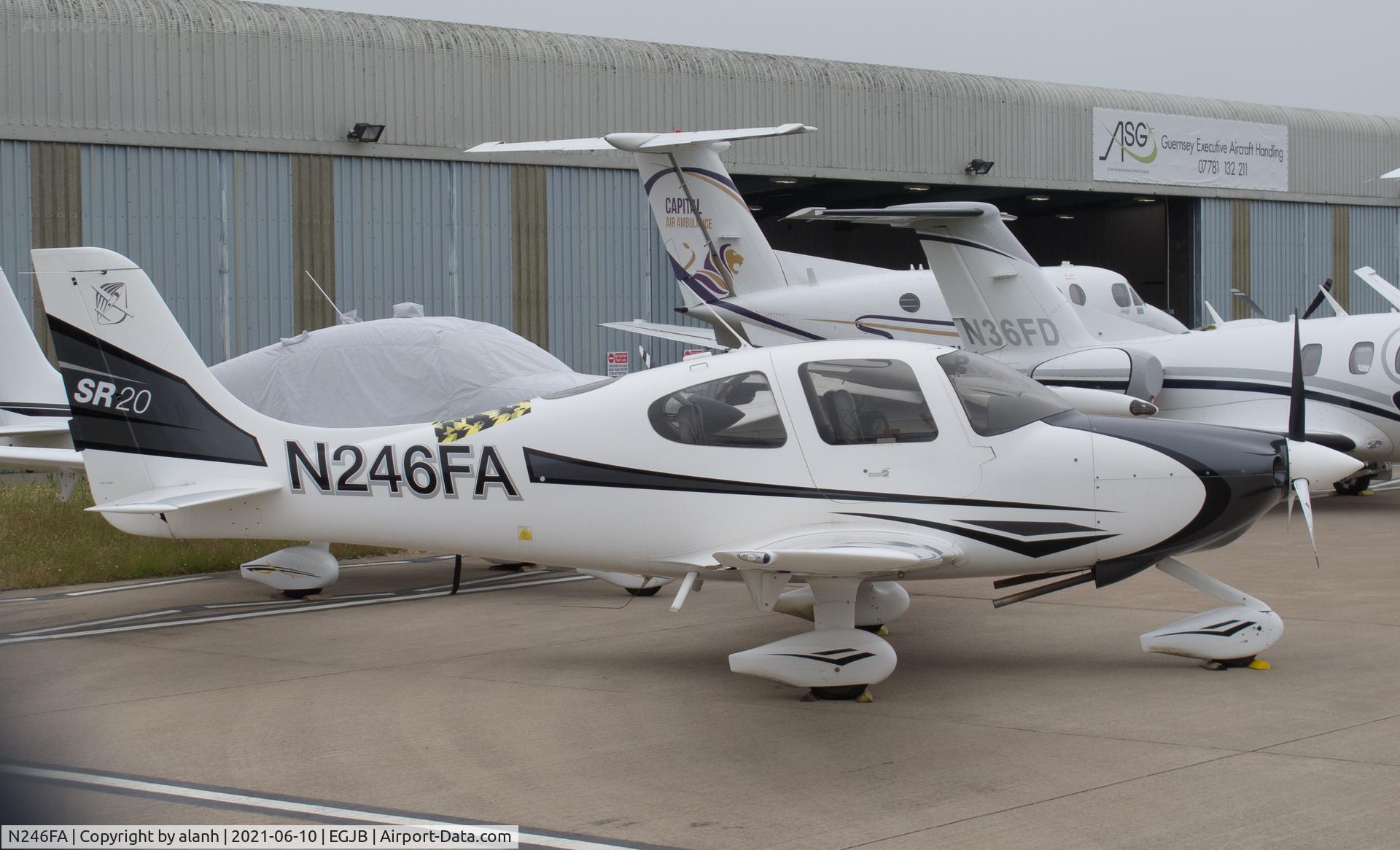 N246FA, Cirrus SR20 C/N 1153, Parked outside ASG, Guernsey