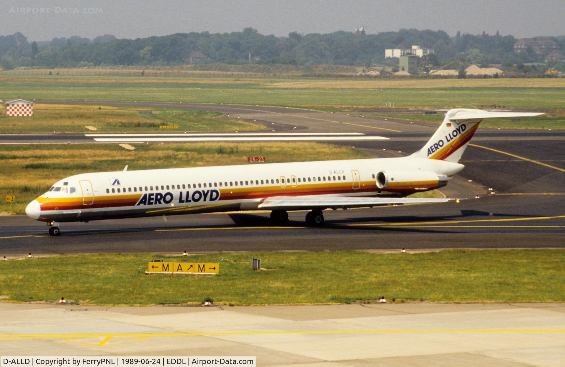 D-ALLD, 1986 McDonnell Douglas MD-83 (DC-9-83) C/N 49402, Aerolloyd MD83 just after arrival