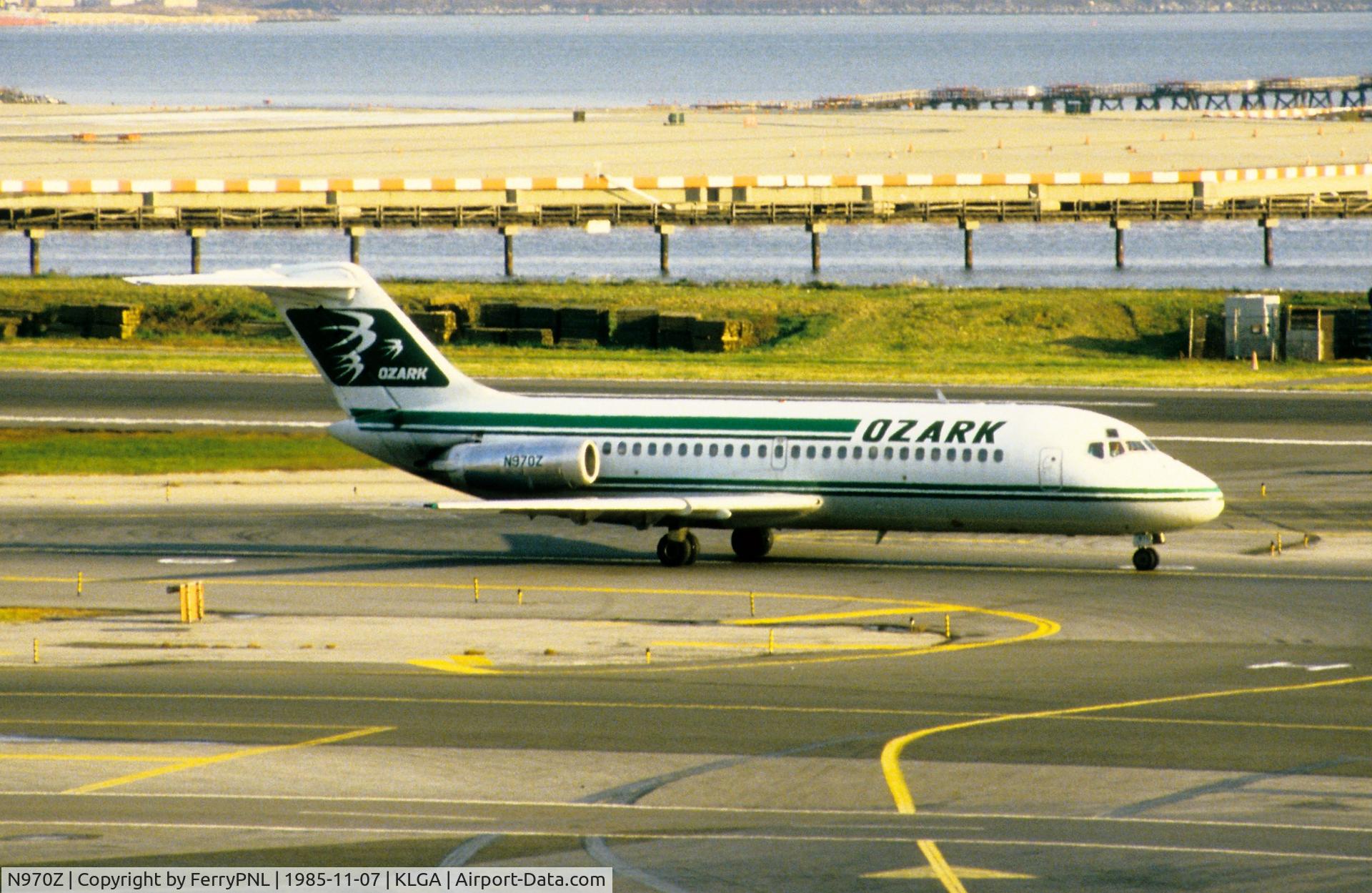 N970Z, 1966 Douglas DC-9-15 C/N 45772, Ozark DC-9-15 in LGA