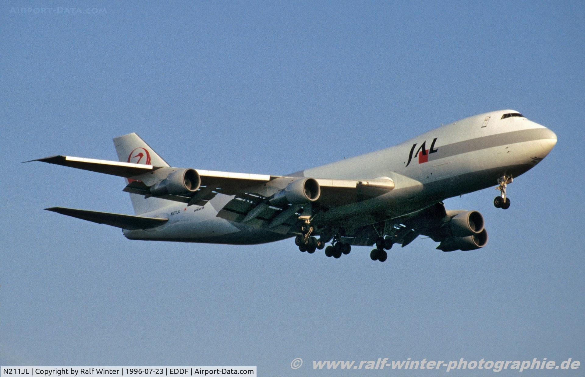 N211JL, 1982 Boeing 747-246F C/N 22989, Boeing 747-246F(SCD) - JAL Cargo - 22989 - N211JL - 23.07.1996 - FRA