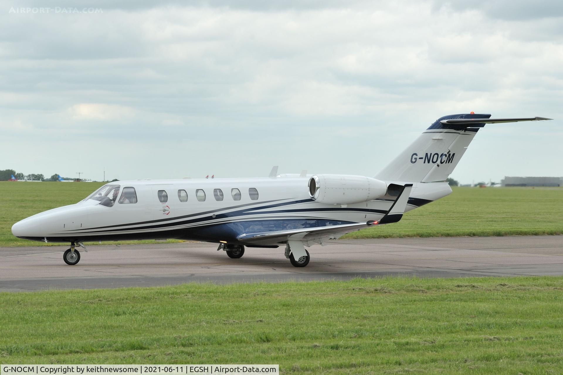 G-NOCM, 2005 Cessna 525A CitationJet CJ2 C/N 525A-0239, Arriving at Norwich from Aberdeen.