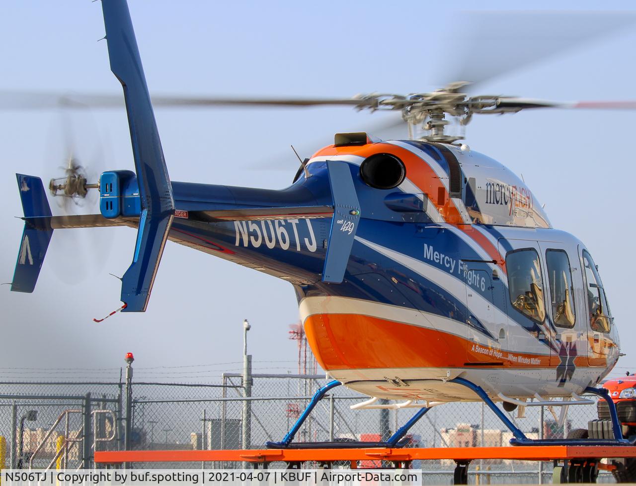 N506TJ, 2017 Bell 429 GlobalRanger C/N 57331, mercyflight 6 departing their base