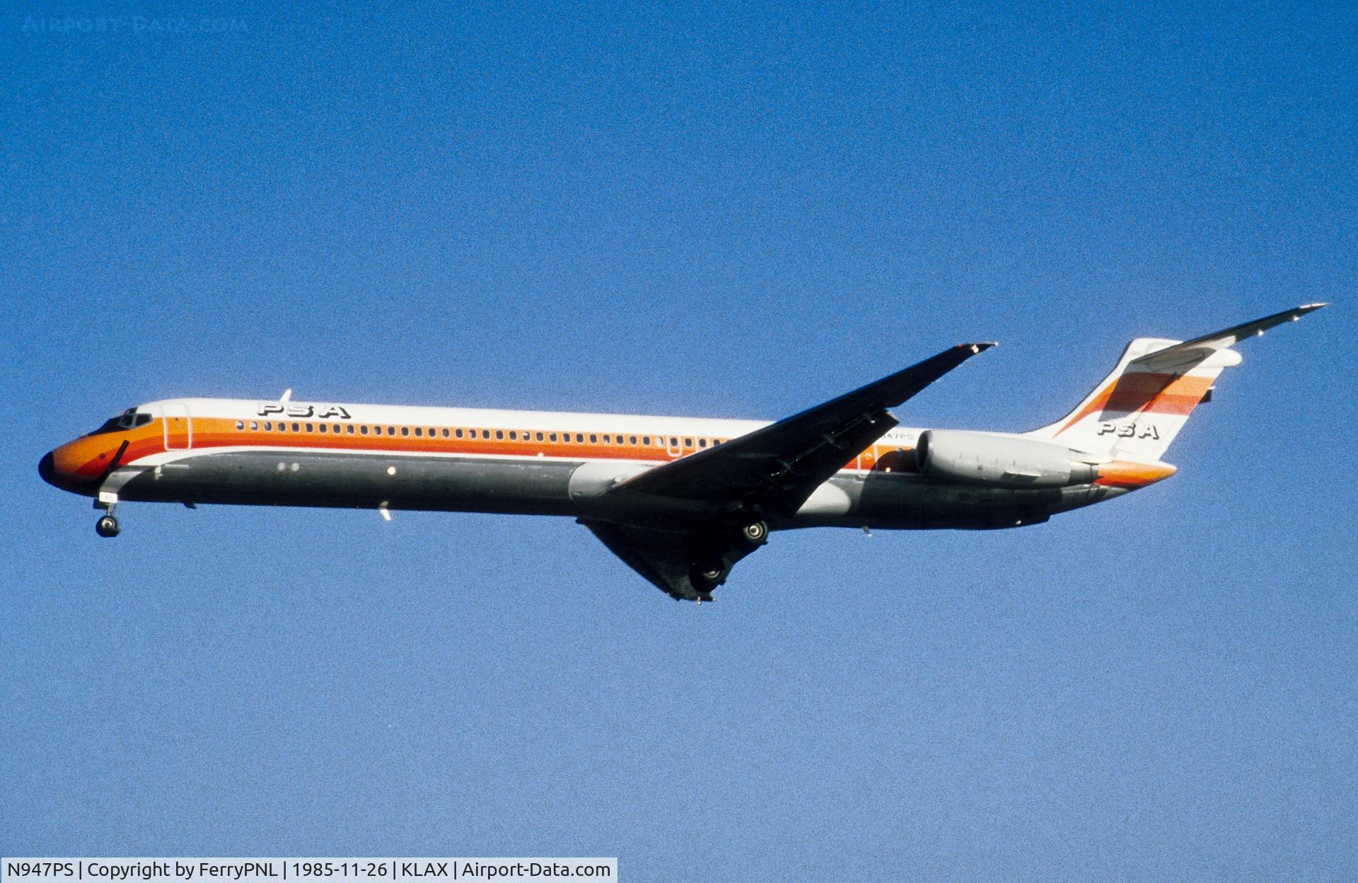 N947PS, 1982 McDonnell Douglas MD-82 C/N 49142, Arrival of PSA MD82