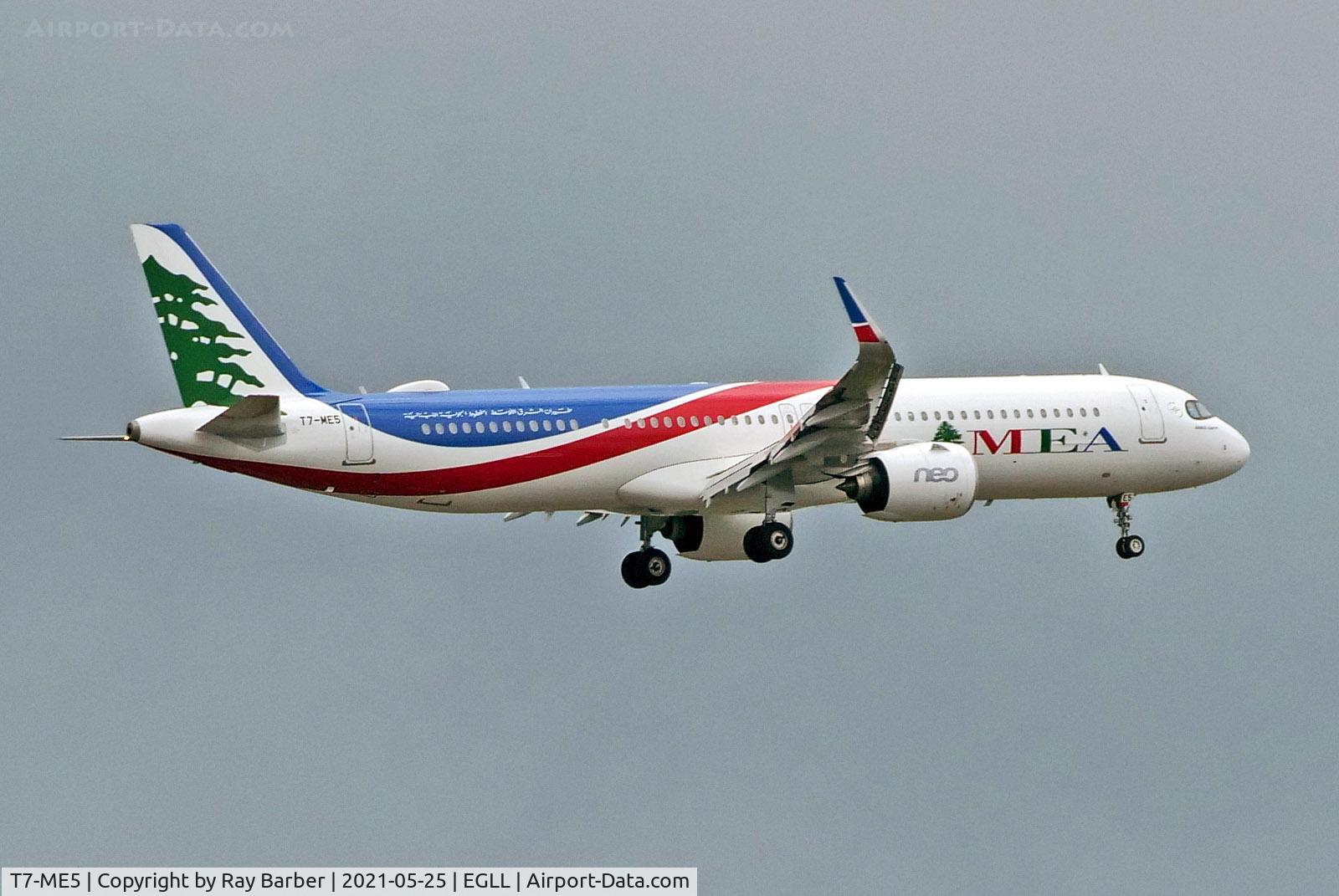 T7-ME5, 2020 Airbus A321-271NX C/N 10147, T7-ME5   Airbus A321-271NX [10147] (Middle East Airlines) Home~D 25/05/2021