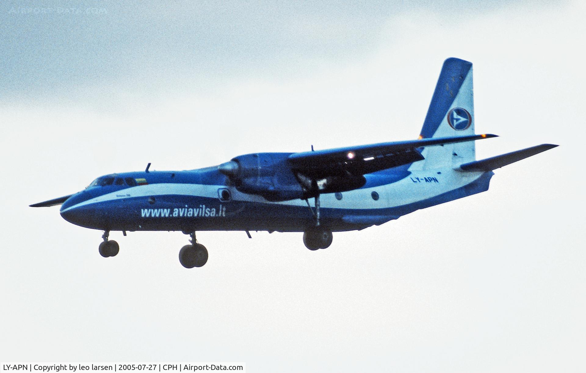 LY-APN, 1982 Antonov An-26B C/N 12010, Copenhagen 27.7.2005