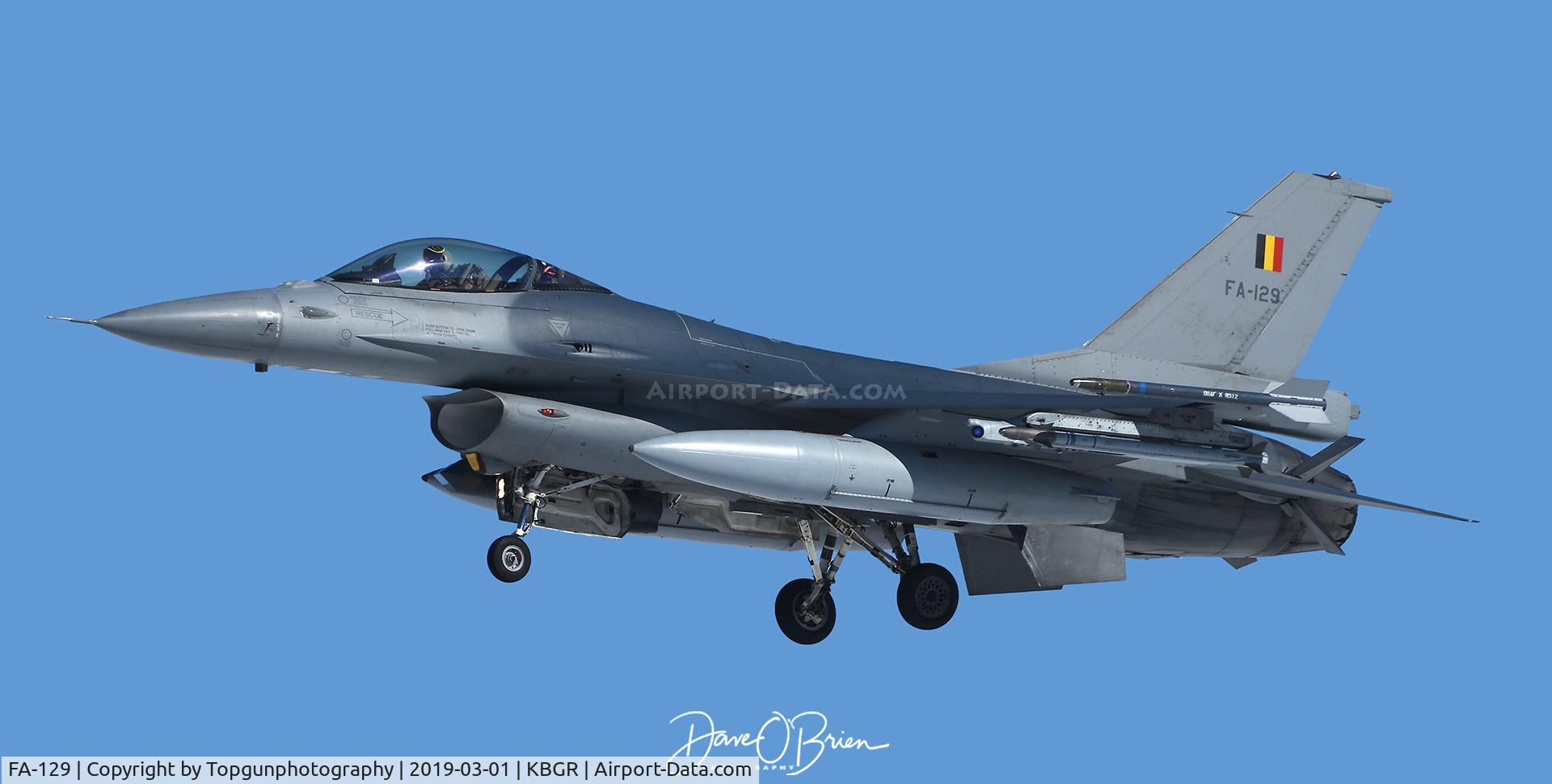 FA-129, 1990 SABCA F-16AM Fighting Falcon C/N 6H-129, Arriving into Bangor ME