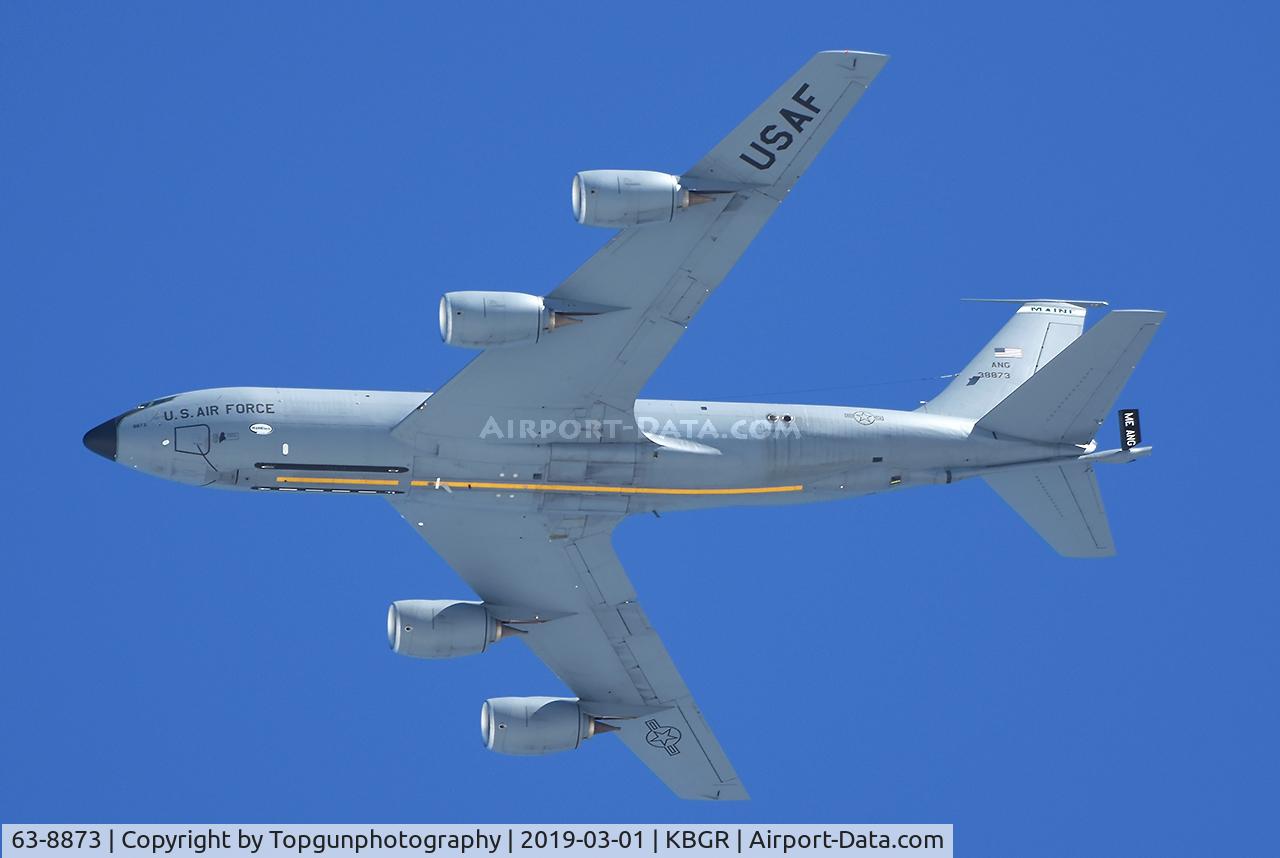 63-8873, 1963 Boeing KC-135R Stratotanker C/N 18721, MAINE85 in the overhead
