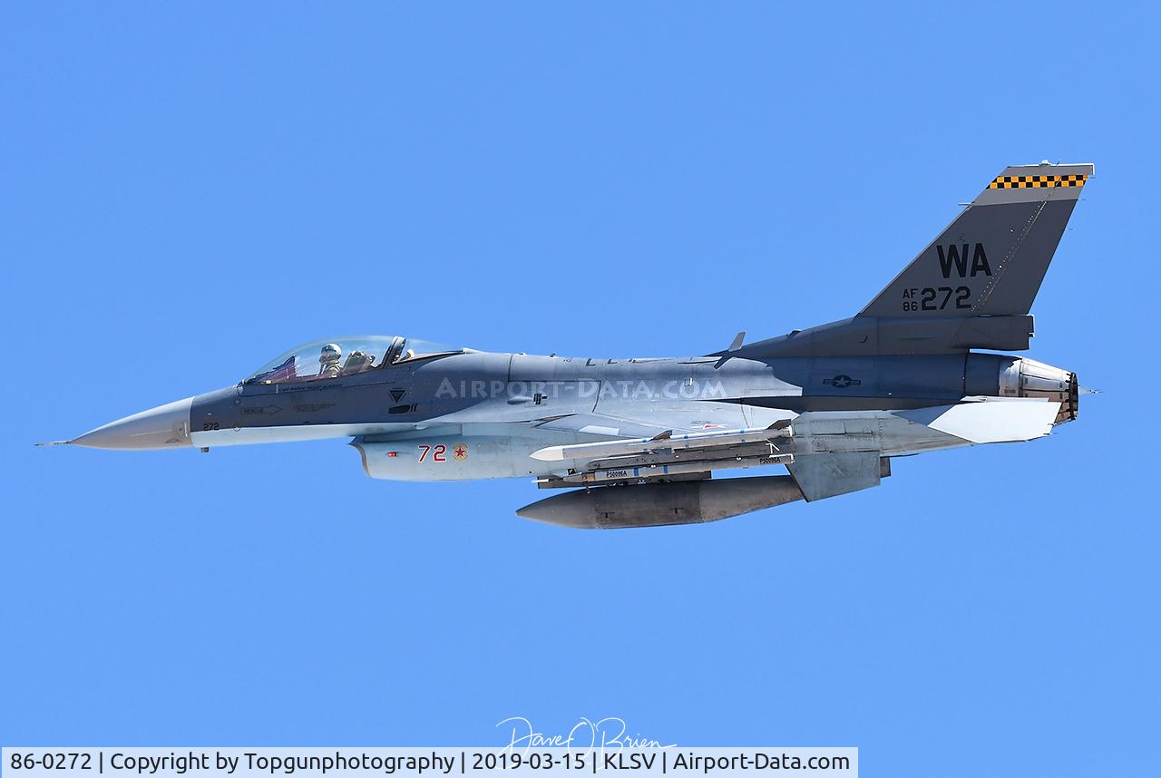 86-0272, 1986 General Dynamics F-16C Fighting Falcon C/N 5C-378, 64th AGRS in Shark scheme