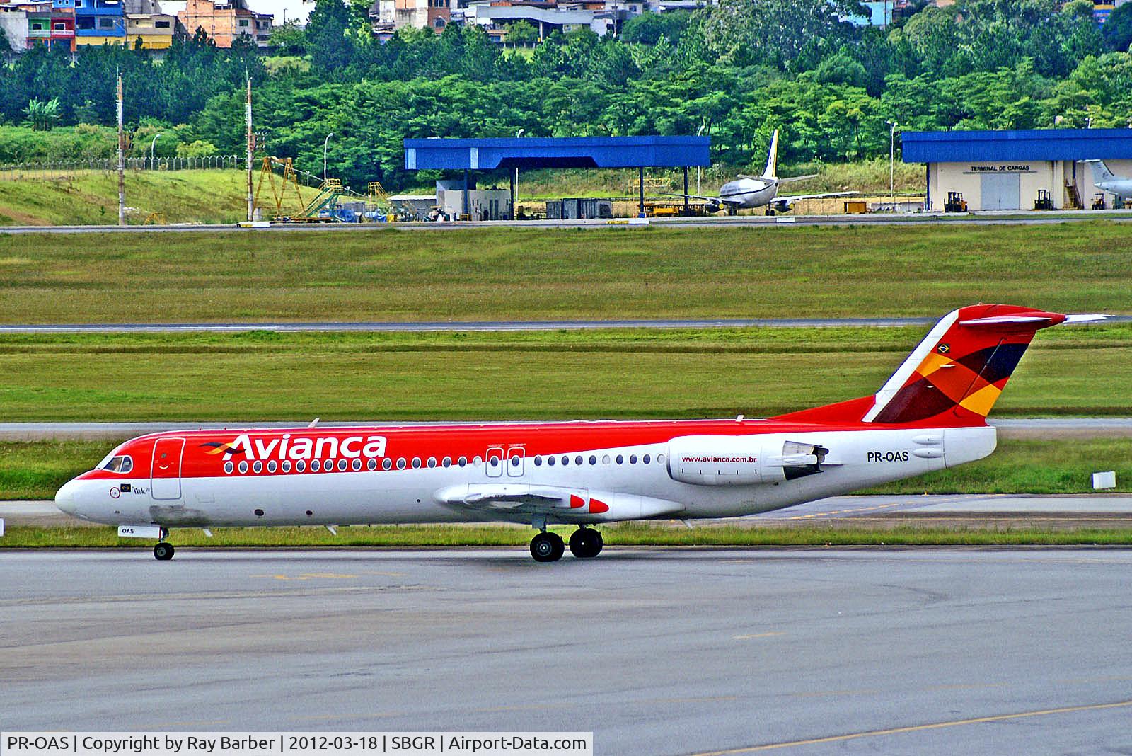 PR-OAS, 1992 Fokker 100 (F-28-0100) C/N 11405, PR-OAS   Fokker F-100 [11405] (Avianca Brazil) Sao Paulo-Guarulhos~PP 18/03/2012