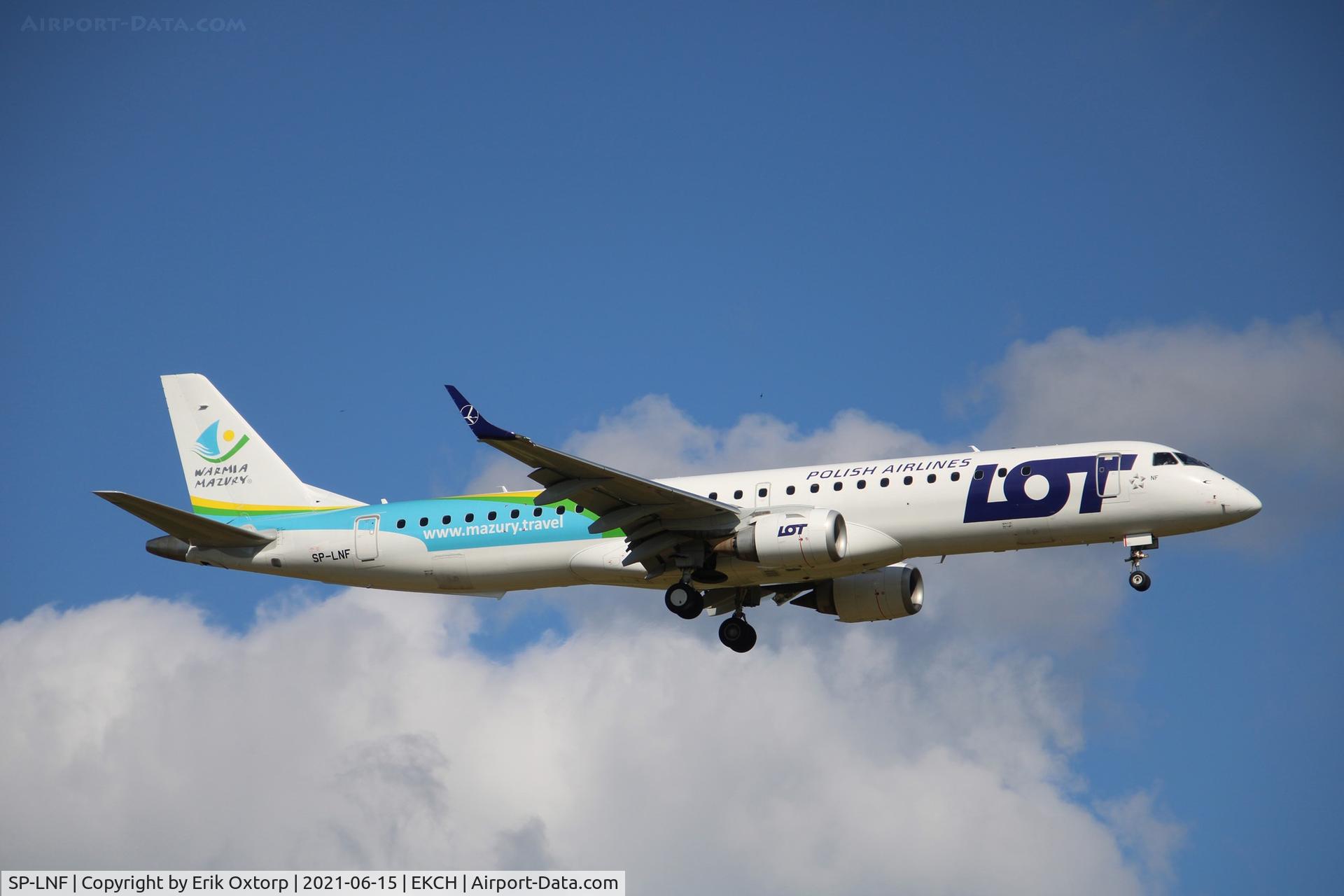 SP-LNF, 2013 Embraer 195LR (ERJ-190-200LR) C/N 19000596, SP-LNF landing rw 04L