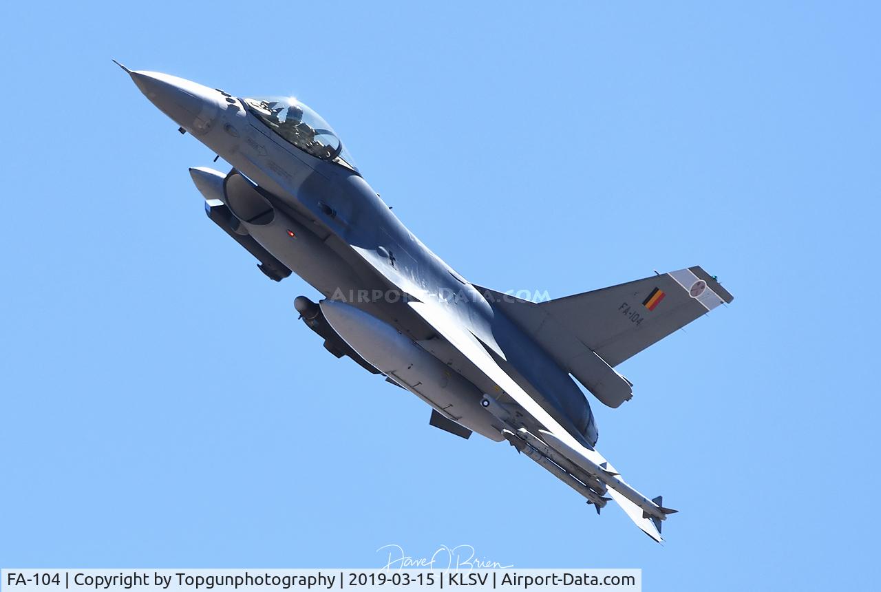 FA-104, 1987 SABCA F-16AM Fighting Falcon C/N 6H-104, BAF on a flex departure