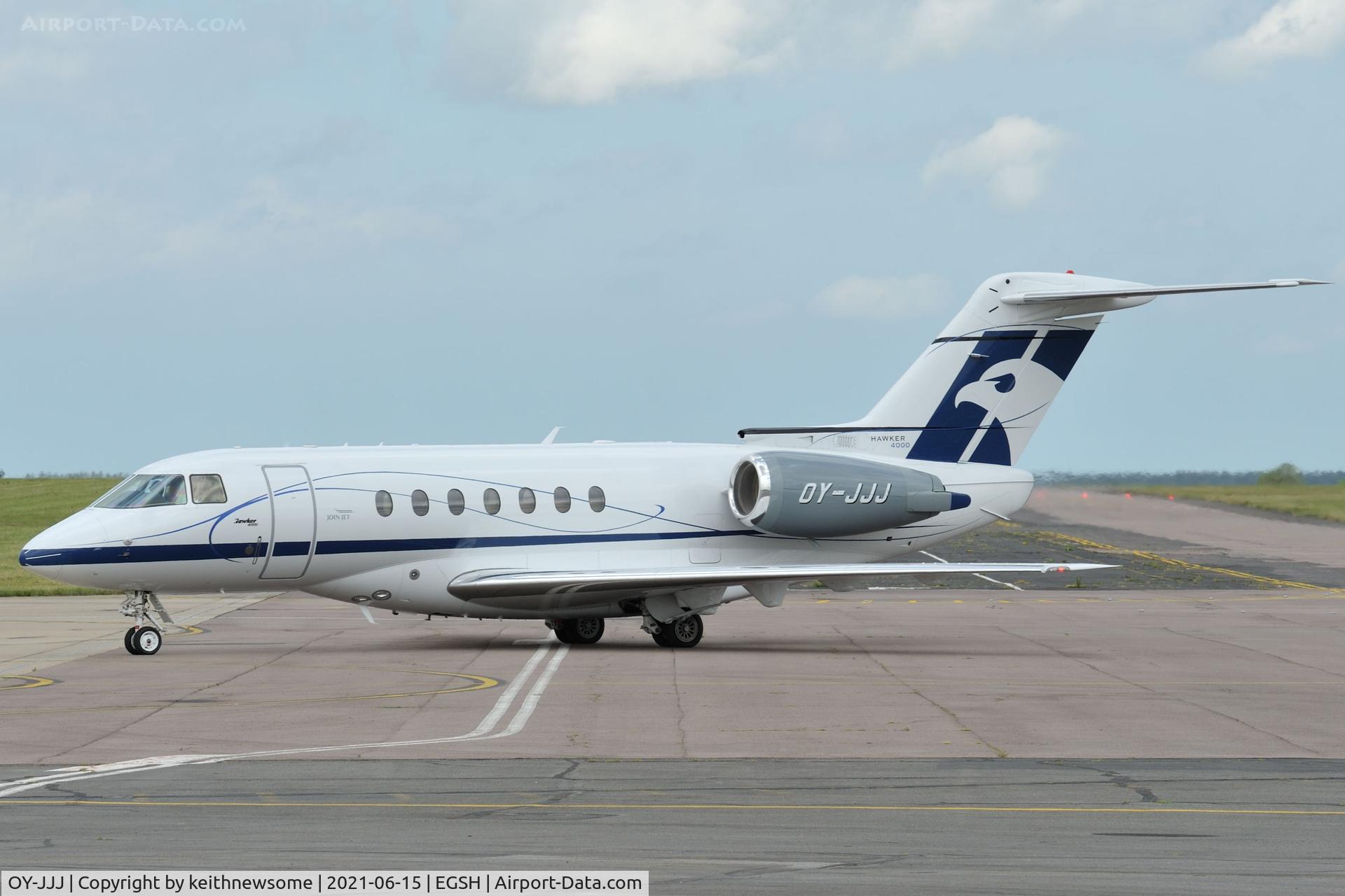 OY-JJJ, 2011 Hawker Beechcraft 4000 C/N RC-57, Arriving at Norwich from Billund, Denmark.