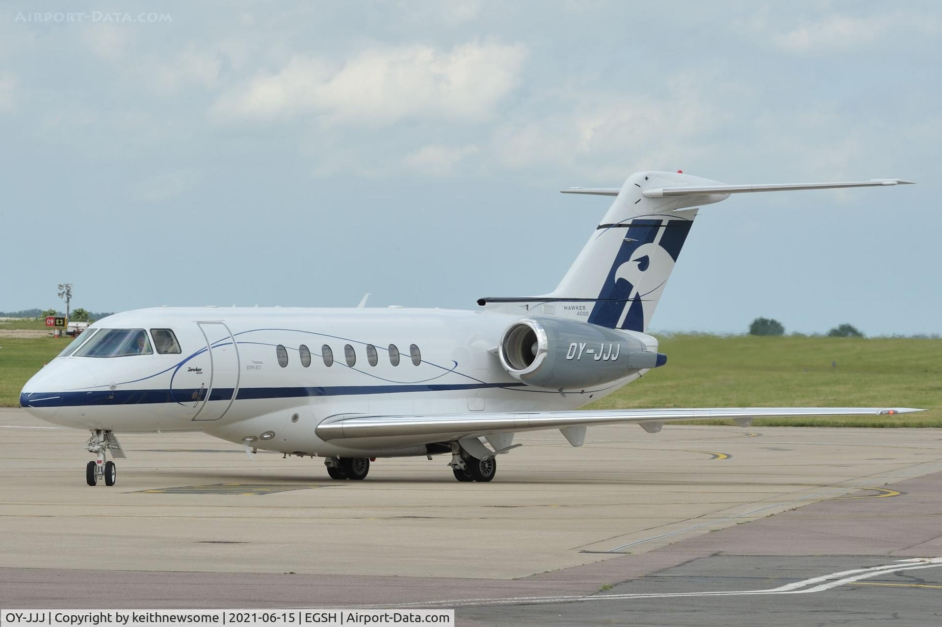 OY-JJJ, 2011 Hawker Beechcraft 4000 C/N RC-57, Arriving at Norwich from Billund, Denmark.