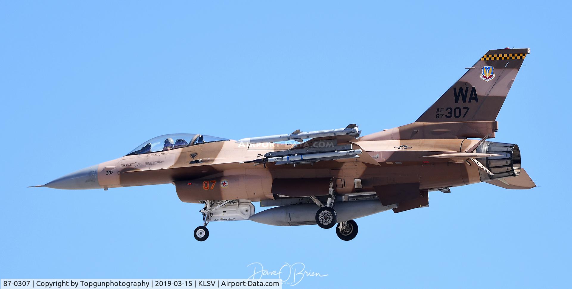87-0307, 1987 General Dynamics F-16C Fighting Falcon C/N 5C-568, IVAN11 returns